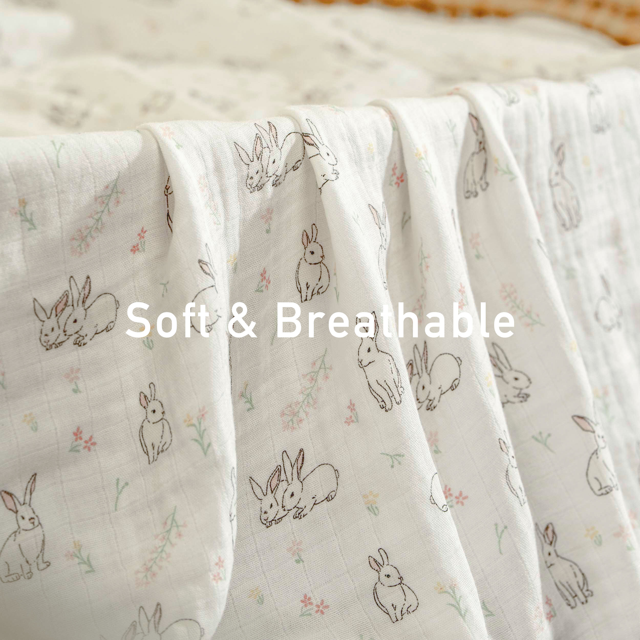 Muslin Swaddle Blankets 2-Pack | 35"x40" | Looking for Spring
