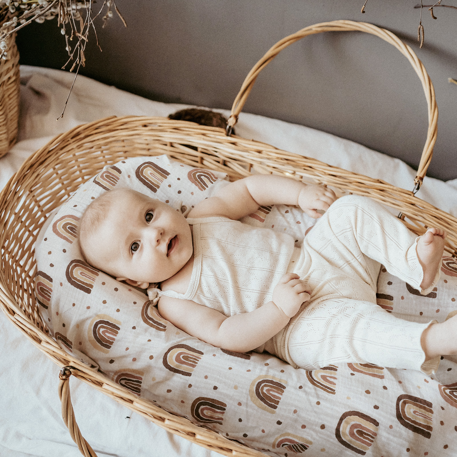 Natural&Rainbow  | Bassinet Sheets 2-Pack | 33''*17''