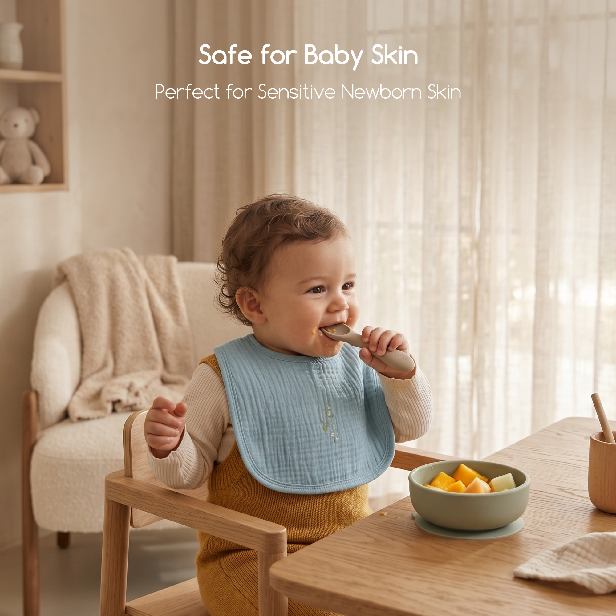 Sage Green Solids | Baby Muslin Bibs 6 Pack | 0-36 Months