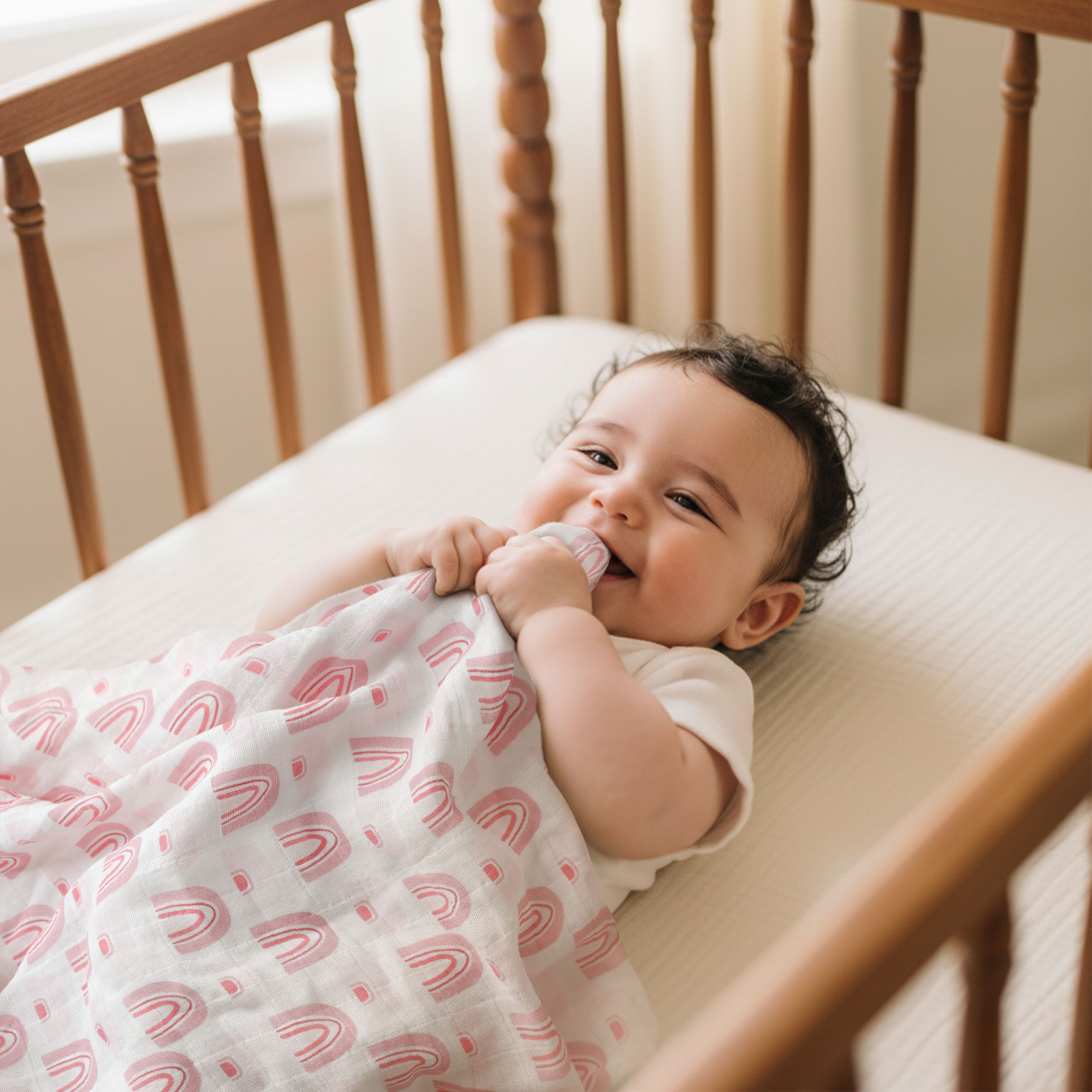 Muslin Swaddle Blankets 4-Pack | 31.5x43.3" | Rainbow's Thoughts