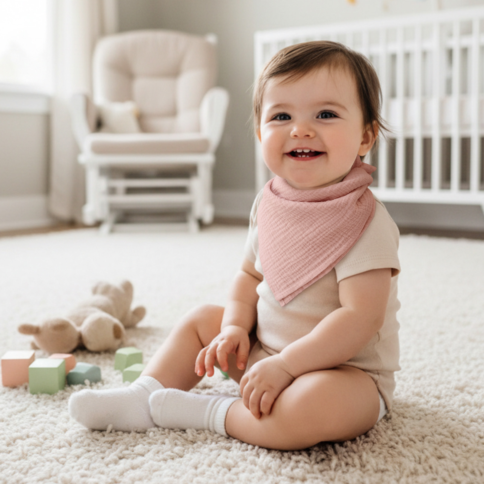 Muslin Swaddle Blankets 5-Pack | 23.5"x23.5" | Mellow Pink