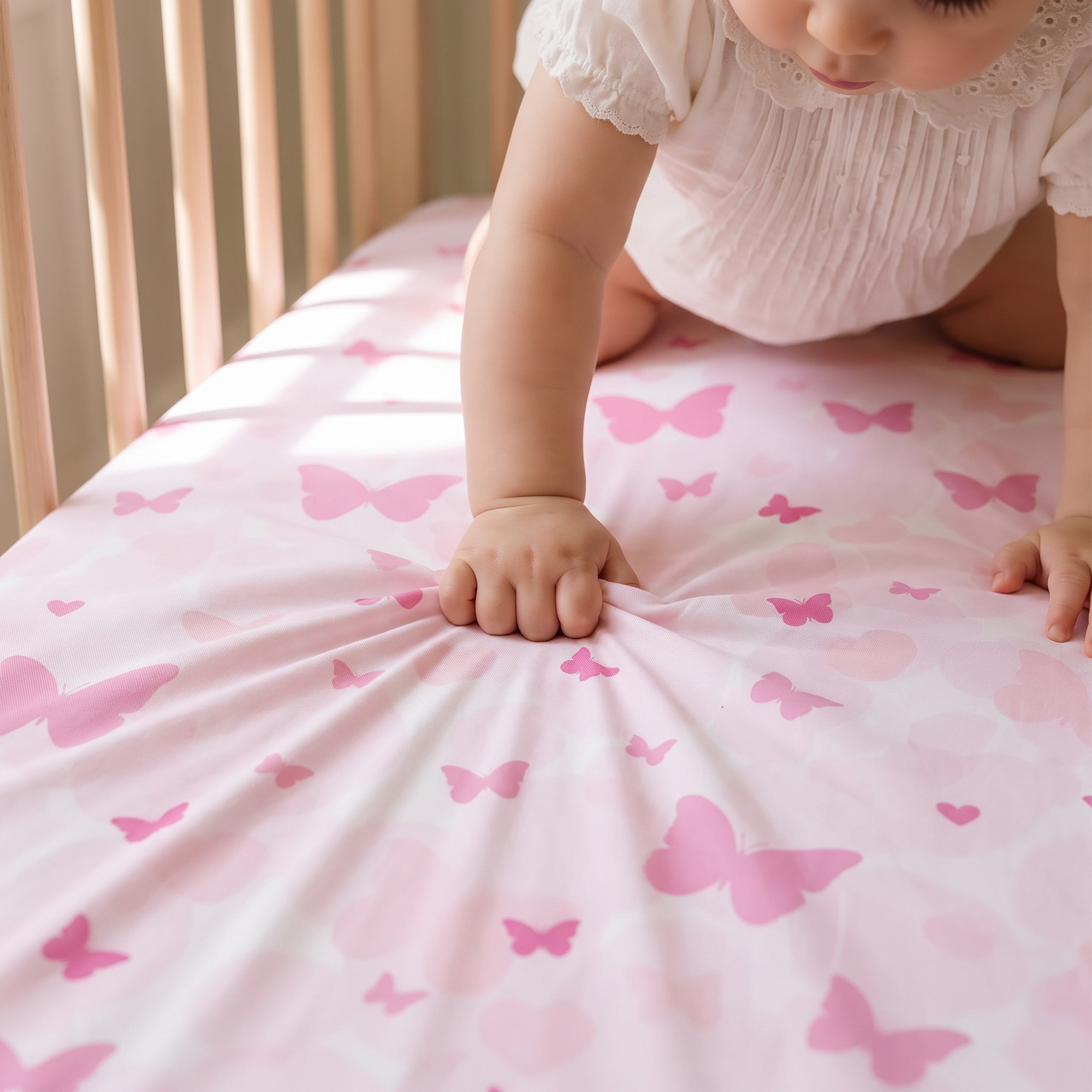 Pink Butterfly & Floral | Bassinet Sheets 4-Pack | 20*33''