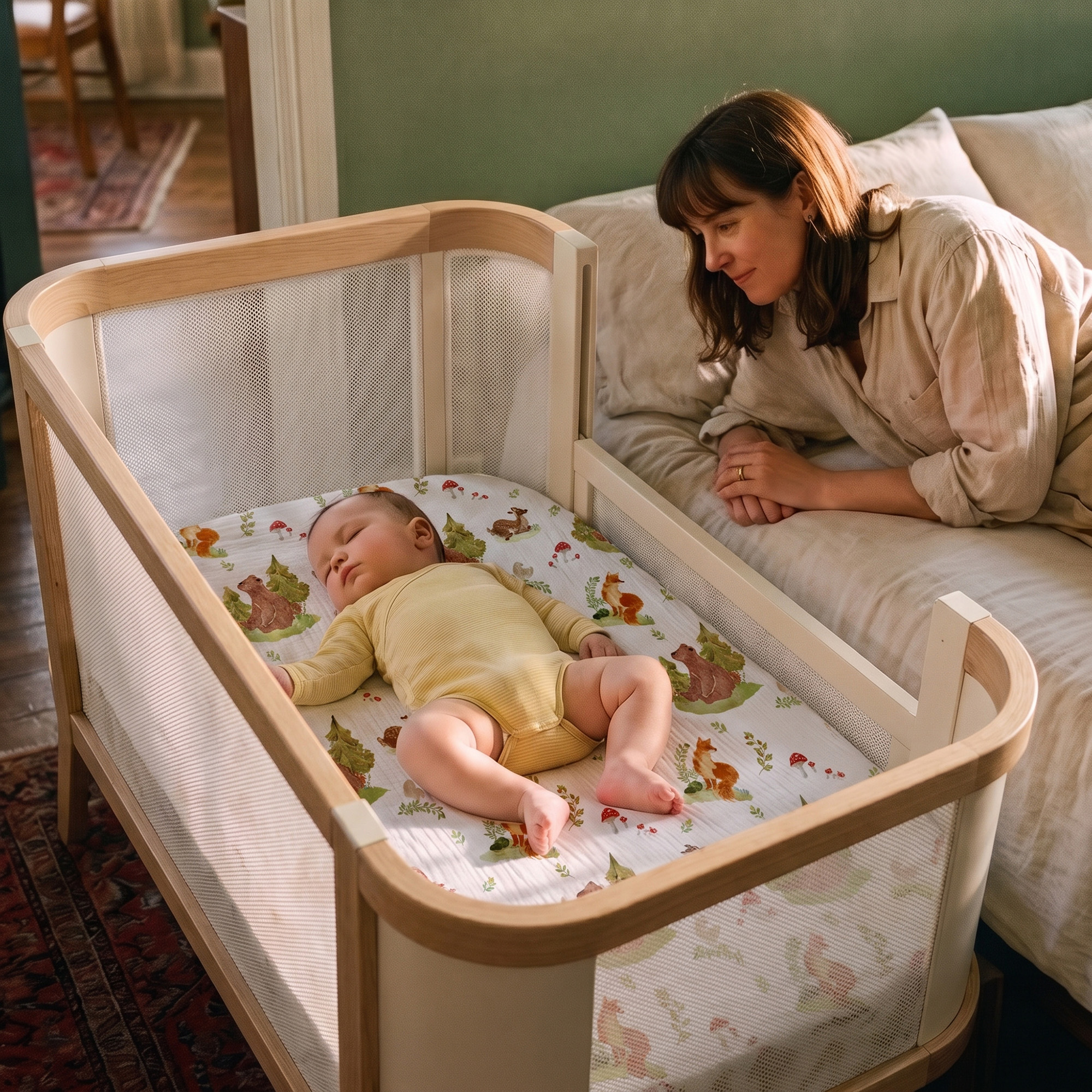 Fern & Woodland Pals | Muslin Bassinet Sheet 3-Pack | 33''*20''
