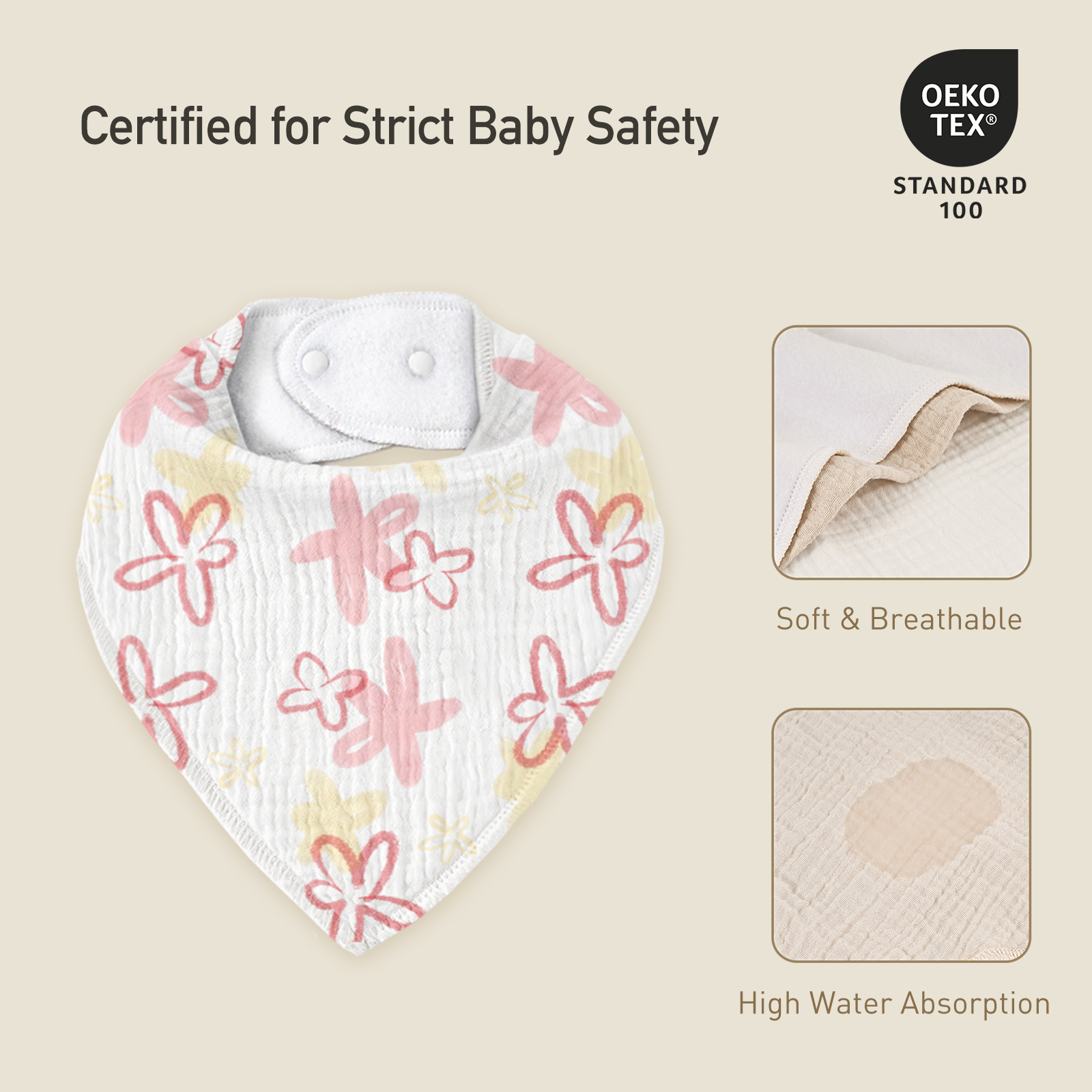 Spring Impression | Soft & Absorbent Muslin Bandana Bibs 8 Pack