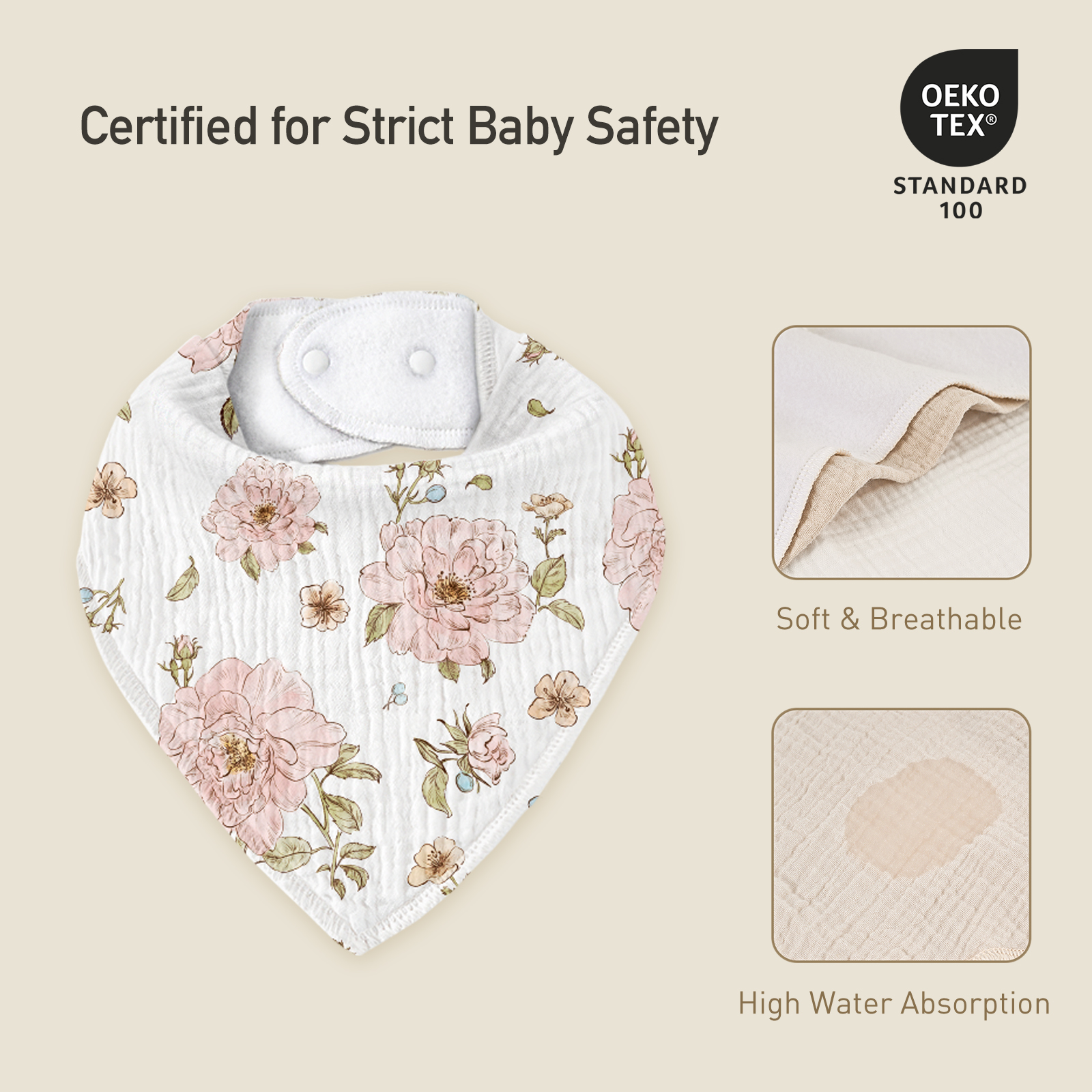 Garden | Soft & Absorbent Muslin Bandana Bibs 8 Pack