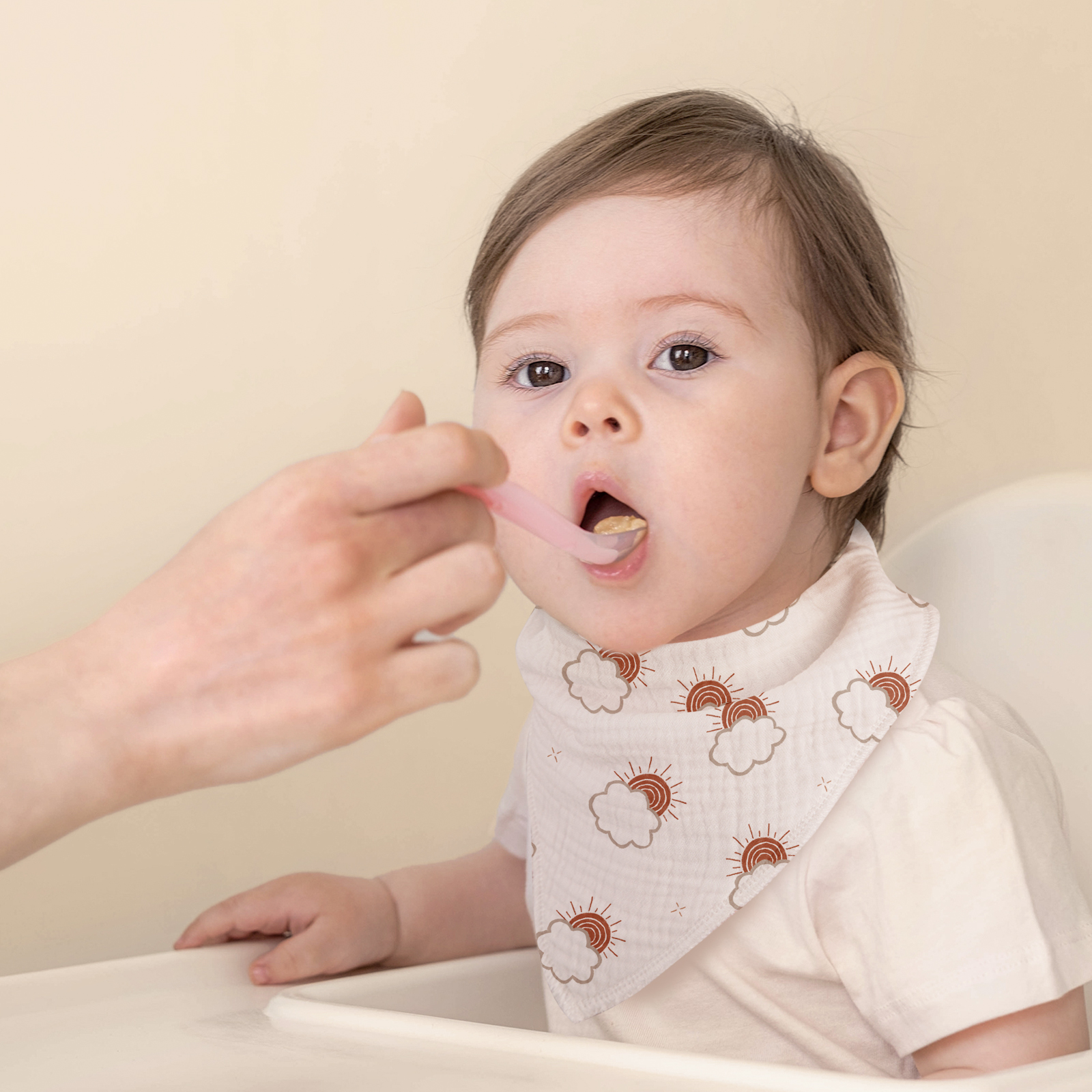 Good Night | Soft & Absorbent Muslin Bandana Bibs 8 Pack