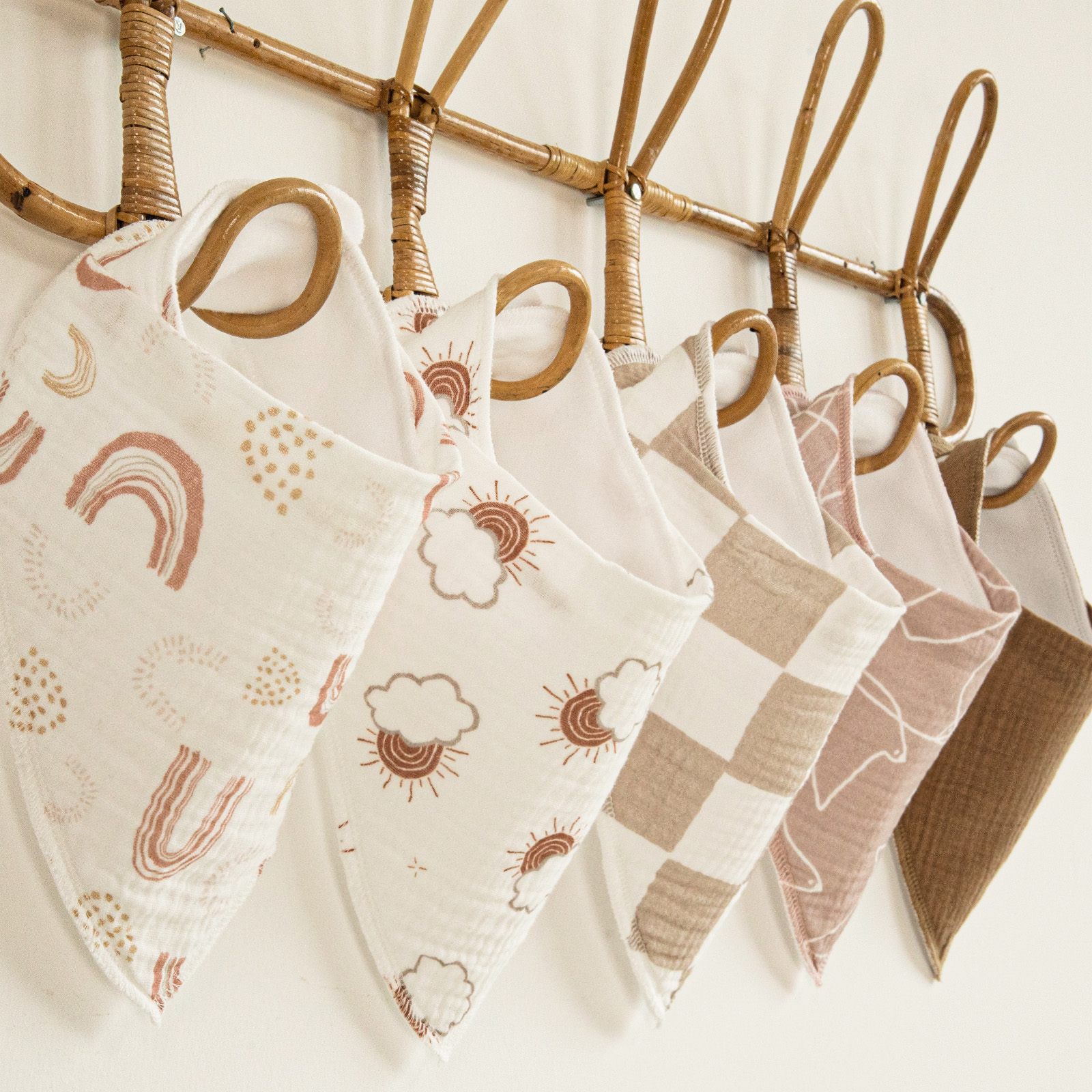Good Night | Soft & Absorbent Muslin Bandana Bibs 8 Pack