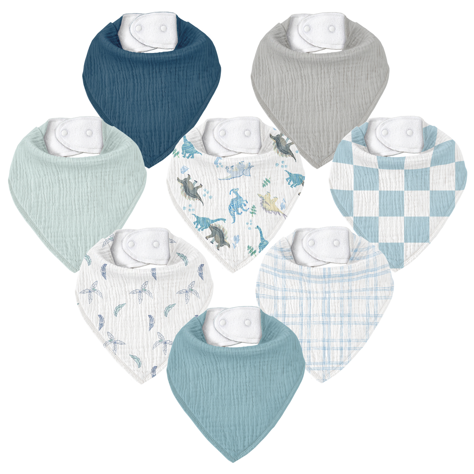 BC | Soft & Absorbent Muslin Bandana Bibs 8 Pack