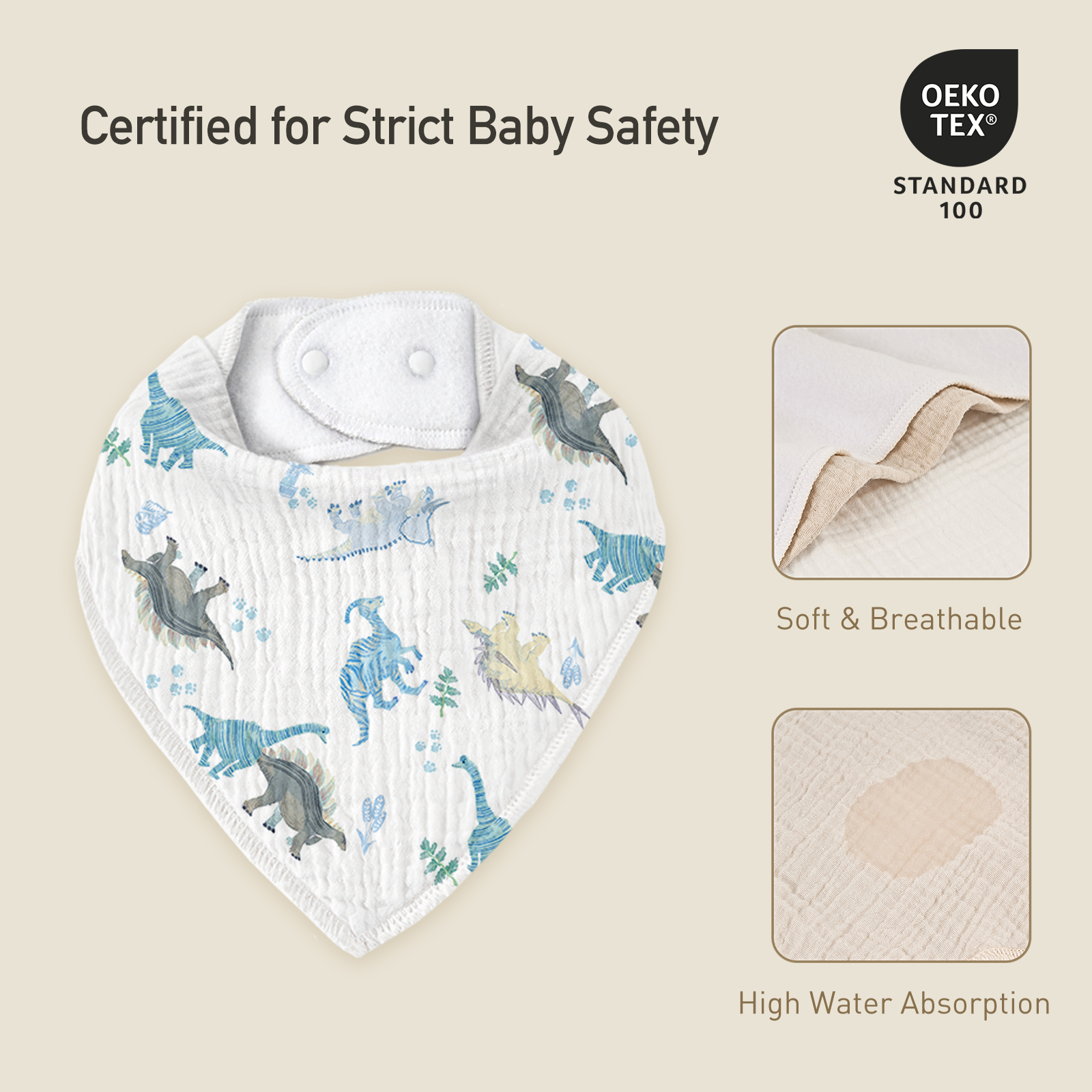 BC | Soft & Absorbent Muslin Bandana Bibs 8 Pack