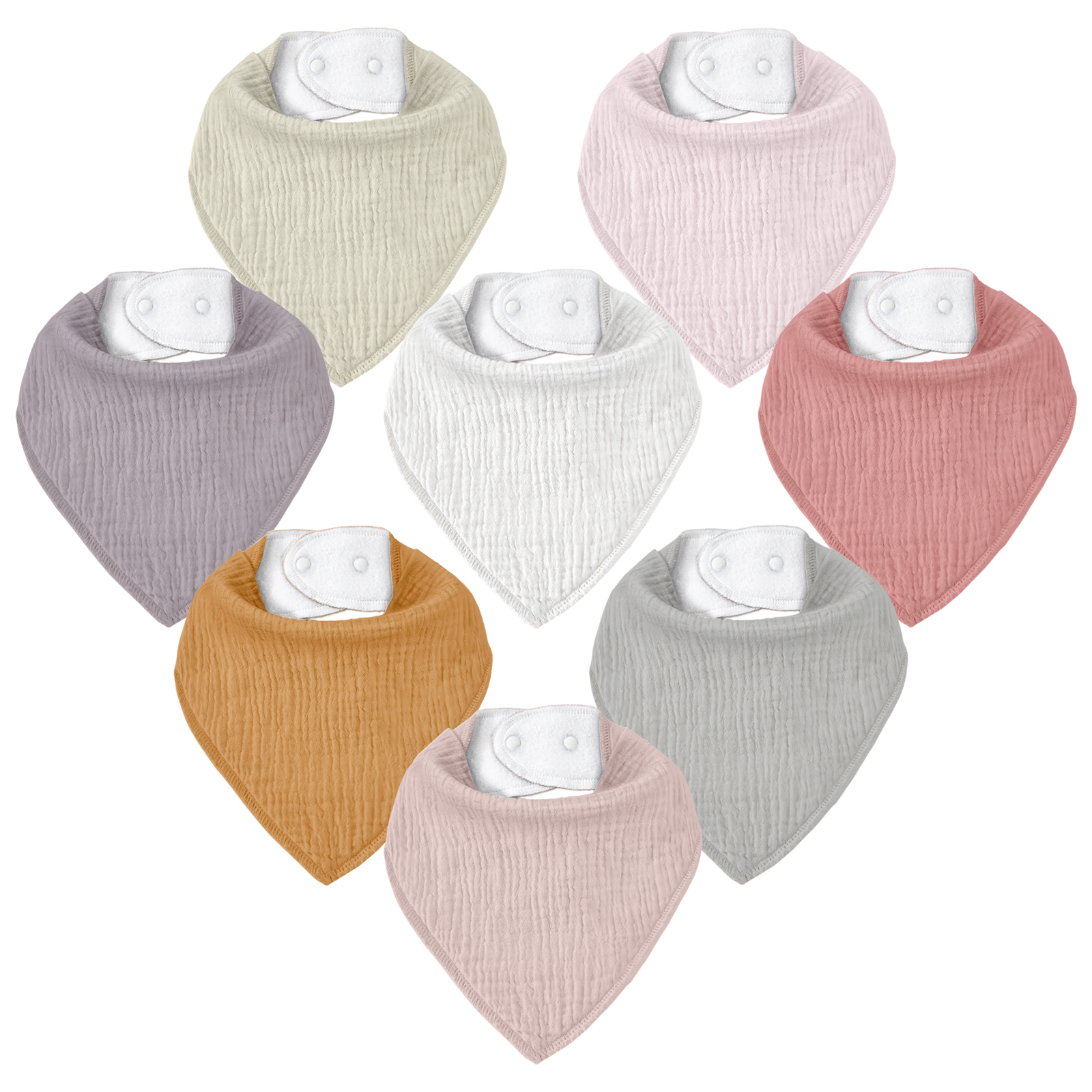 Medieval Style | Soft & Absorbent Muslin Bandana Bibs 8 Pack