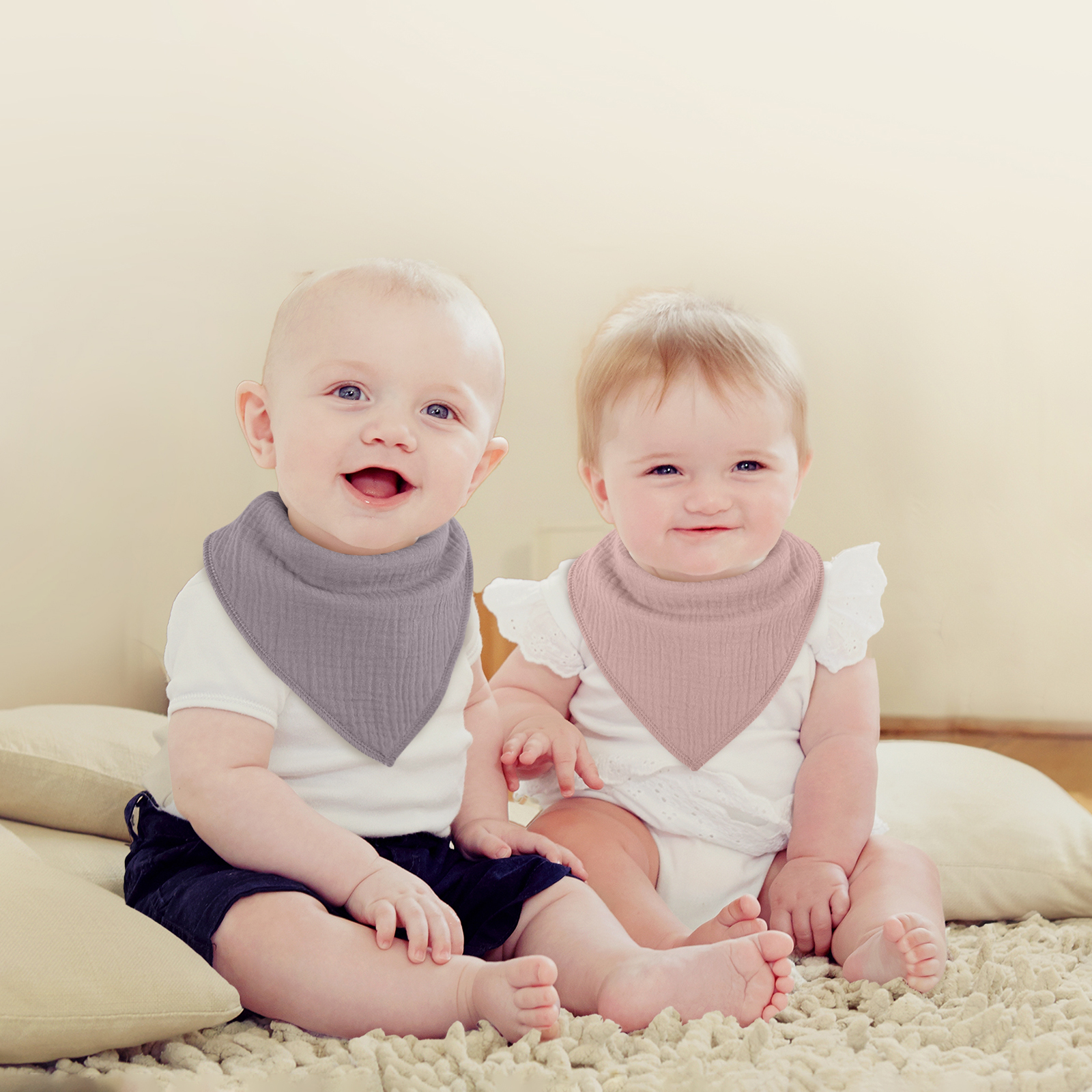 Medieval Style | Soft & Absorbent Muslin Bandana Bibs 8 Pack