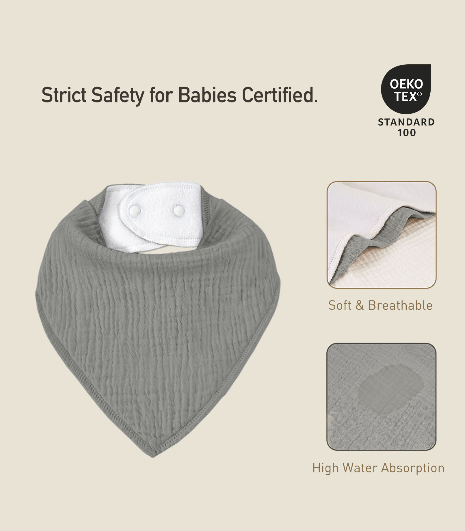 Serenity | Soft & Absorbent Muslin Bandana Bibs 8 Pack