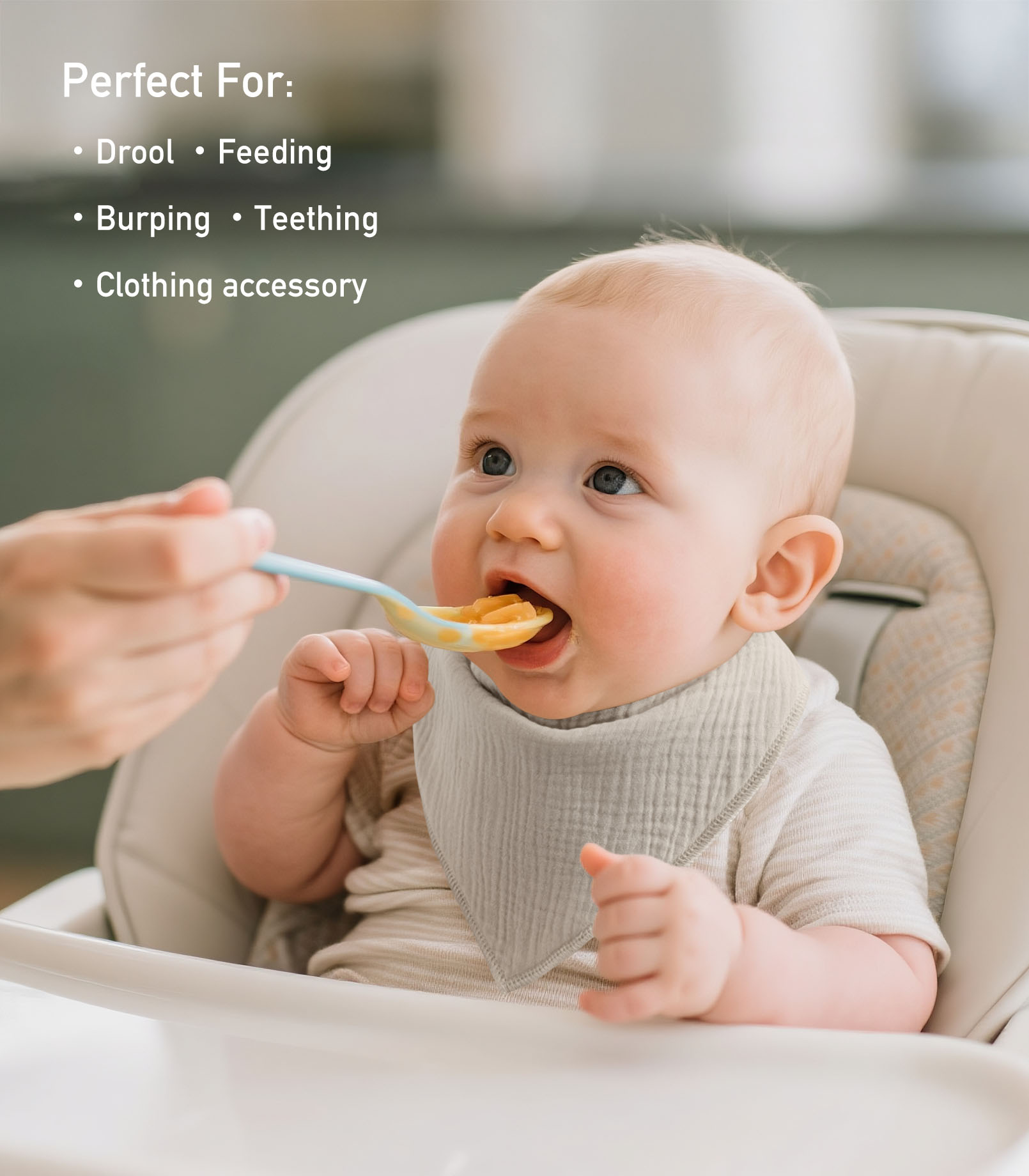 Serenity | Soft & Absorbent Muslin Bandana Bibs 8 Pack