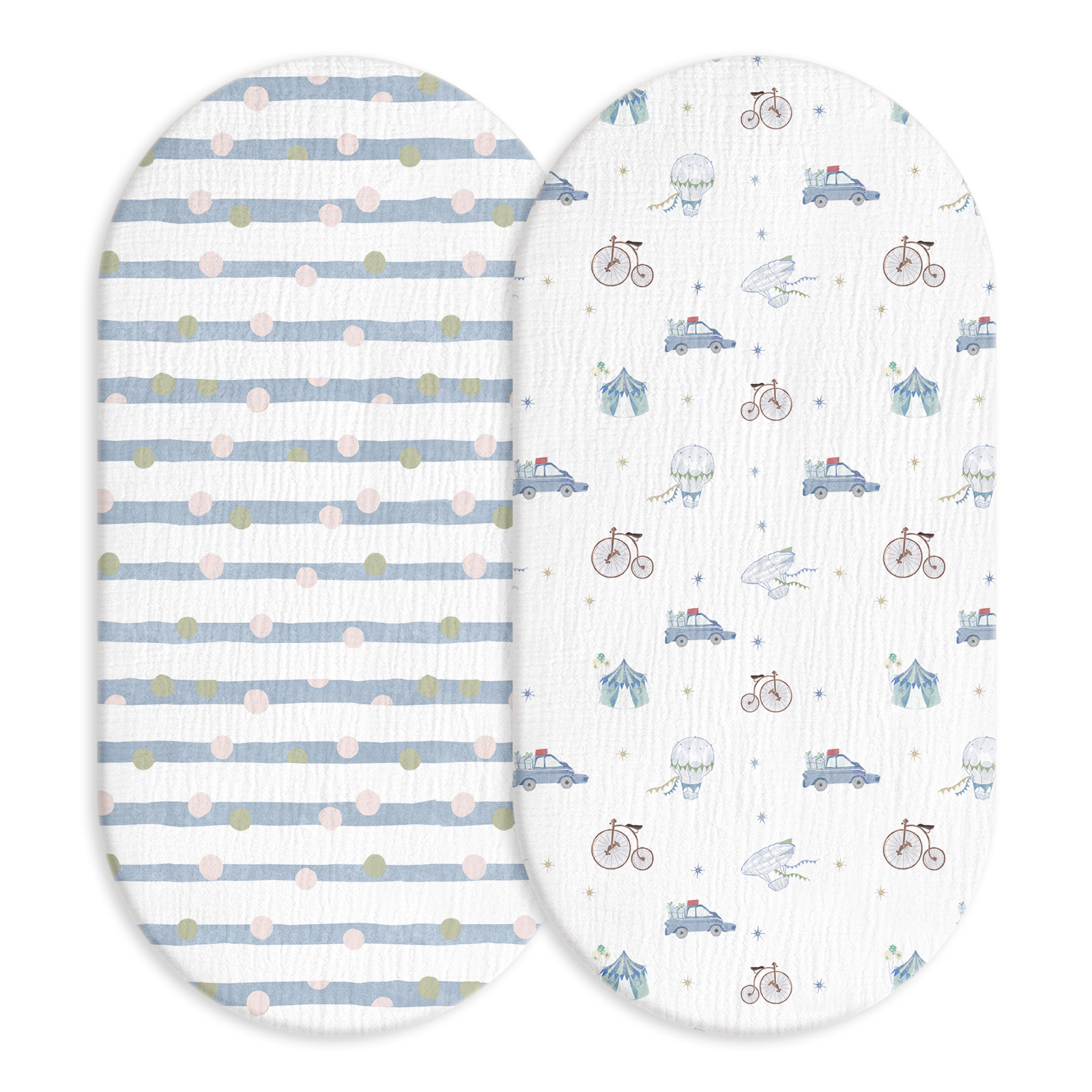 On the Way | Muslin Bassinet Sheets 2-Pack | 33''*17'' 100% | Muslin Cotton