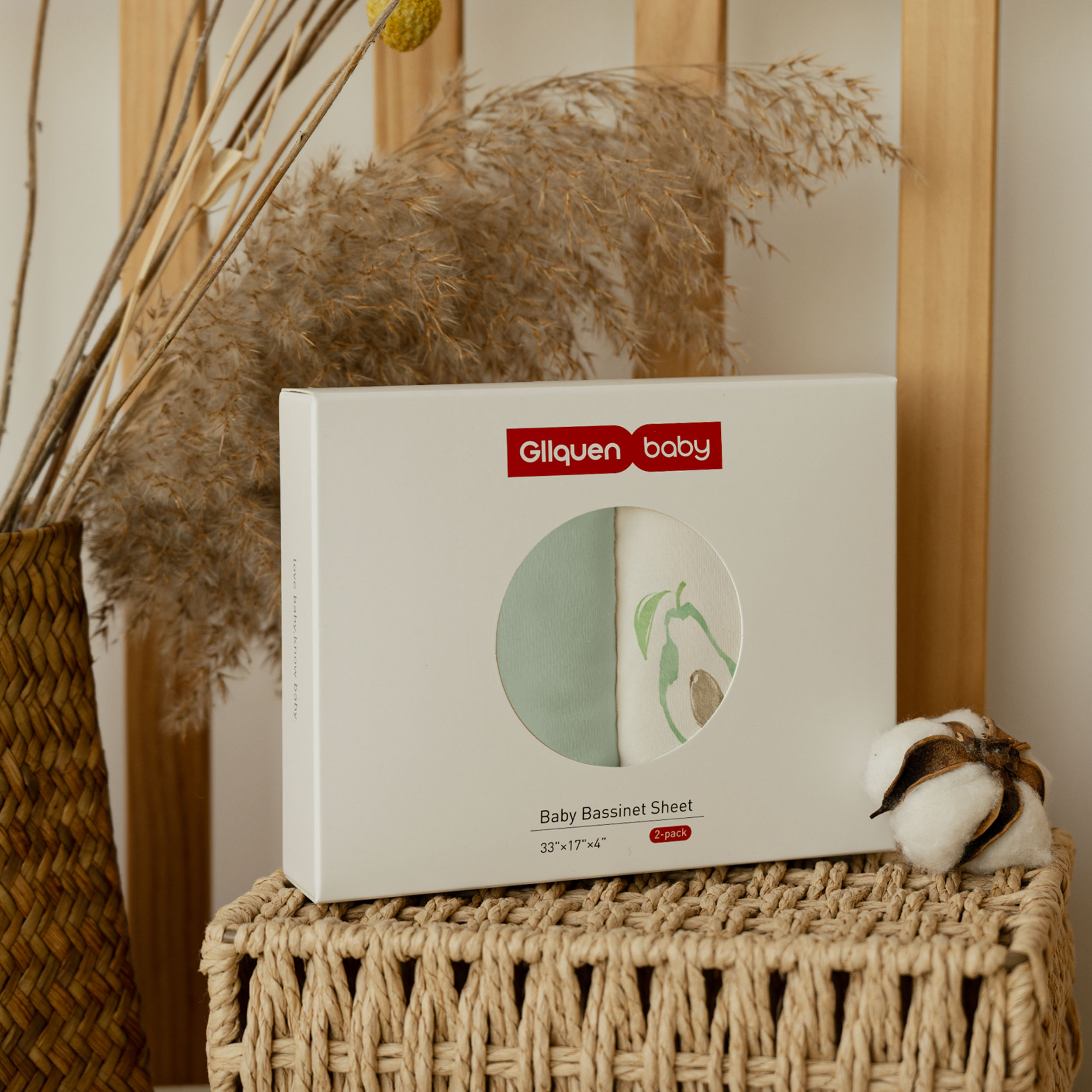 The Avocado Diary | Baby Bassinet Sheet 2-Pack | 33''*17''