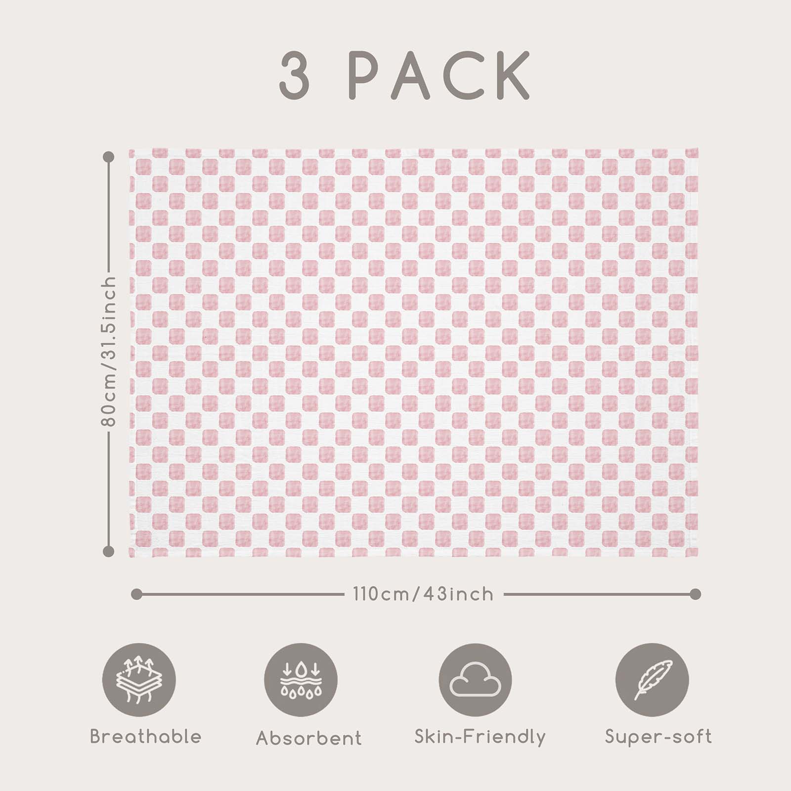 Muslin Swaddle Blankets 4-Pack | 31.5x43.3" | Rainbow's Thoughts