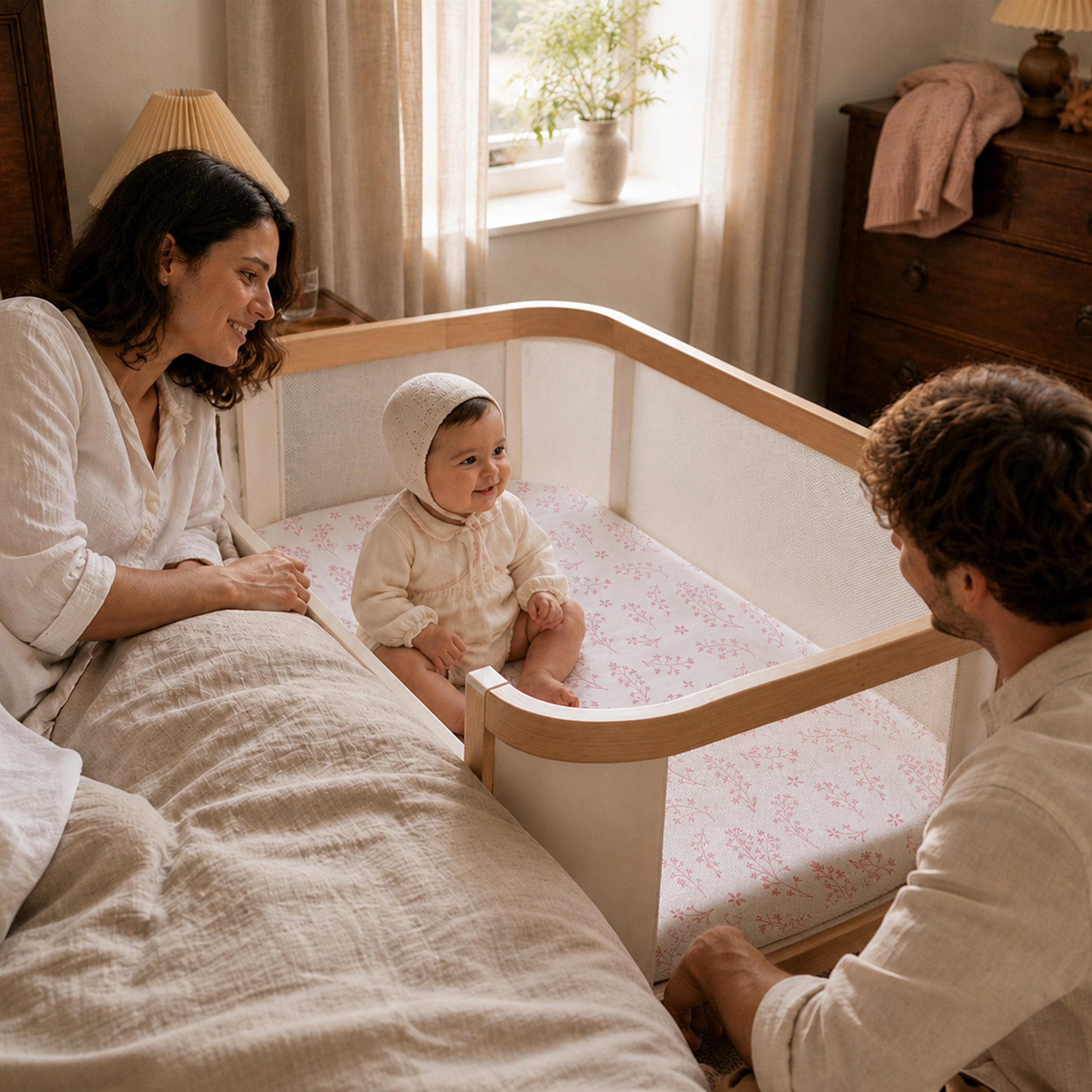 Pink Bunny & Flowers | Bassinet Sheets 4-Pack | 20*33''