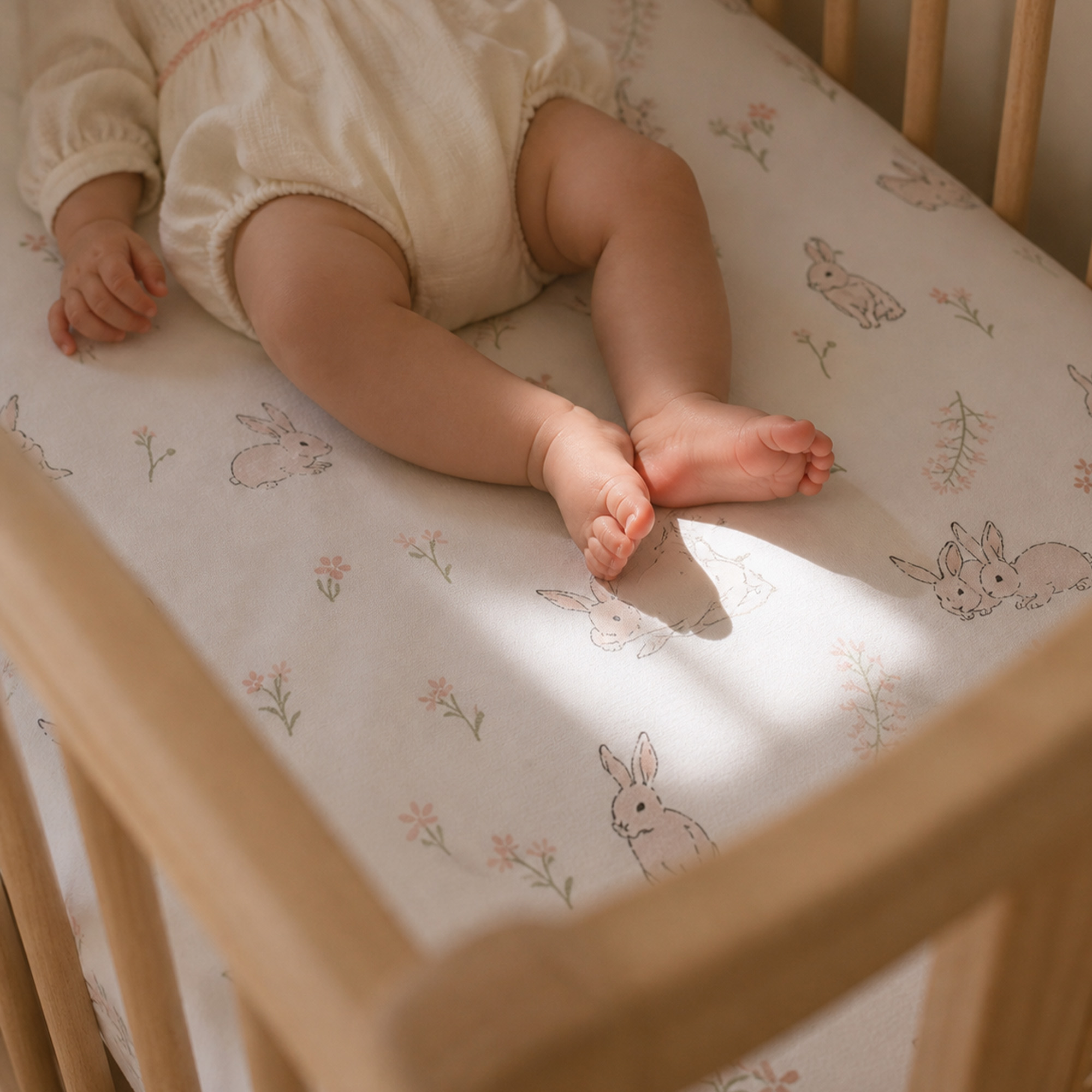 Pink Bunny & Flowers | Bassinet Sheets 4-Pack | 20*33''
