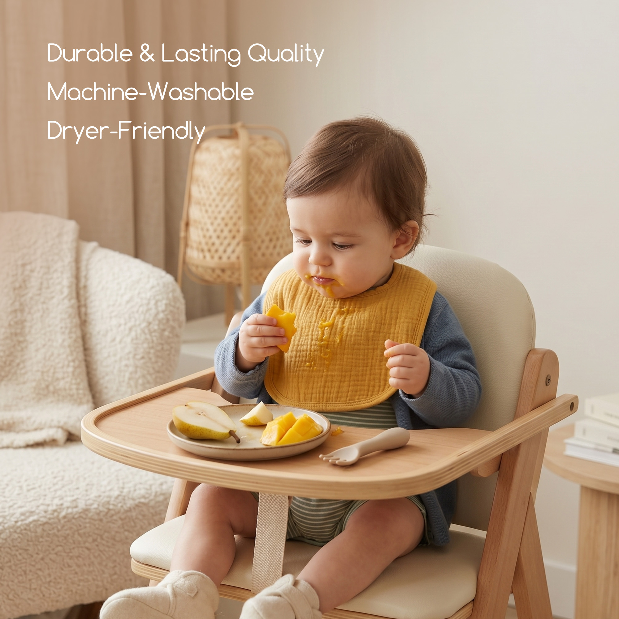Earthy Muslin Mix | Baby Muslin Bibs 6 Pack | 0-36 Months