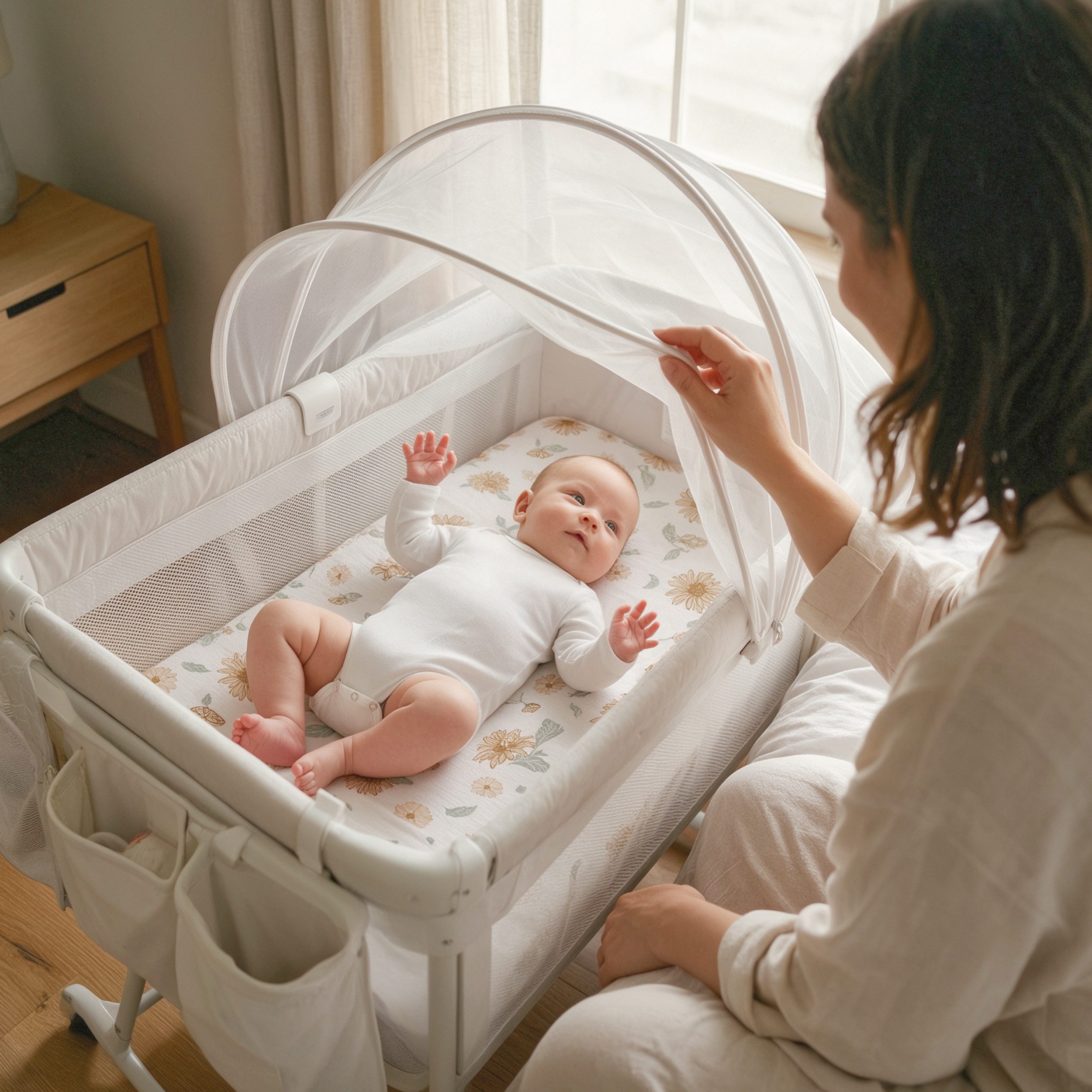 Earthy Daisy Meadow  | Muslin Bassinet Sheet 3-Pack | 33''*20''