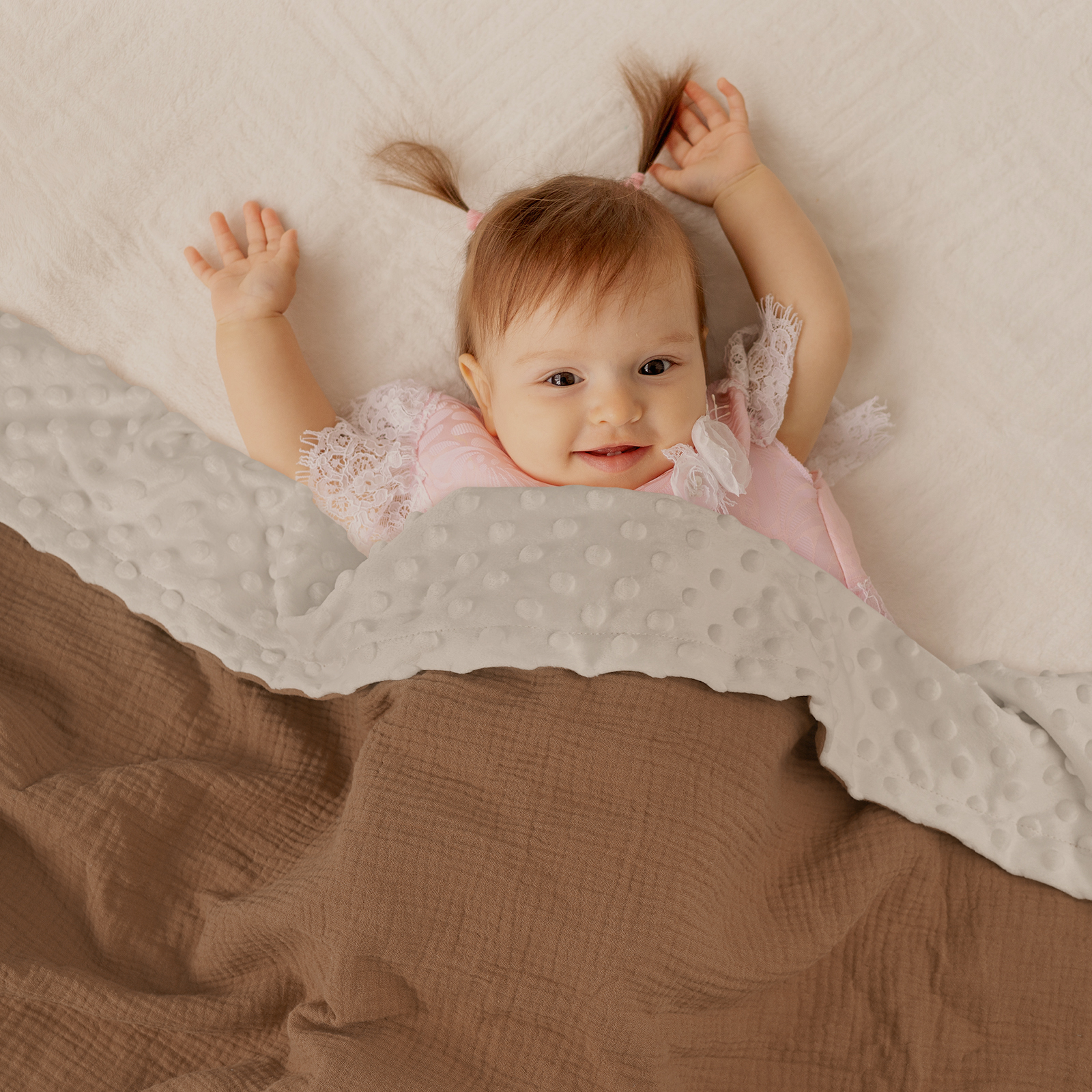 Starry | Muslin and Fleece Plush Dot Blanket | 30''*40''