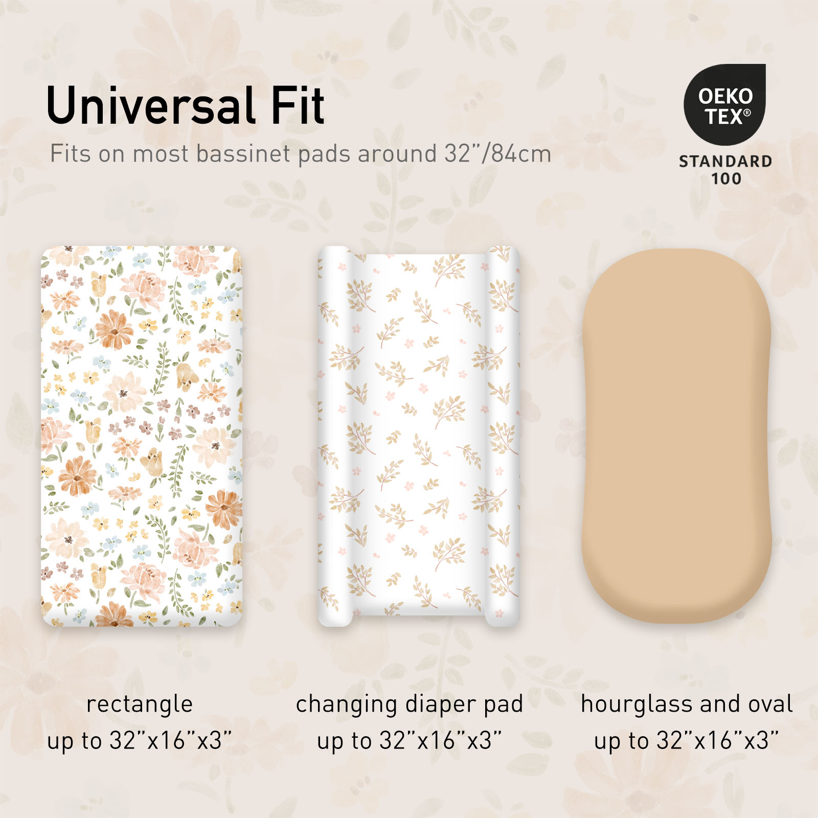 Pastoral Whispers | Soft Microfiber Fitted Change Pad Cover & Bassinet Sheets 4 Pack | 16''*32''