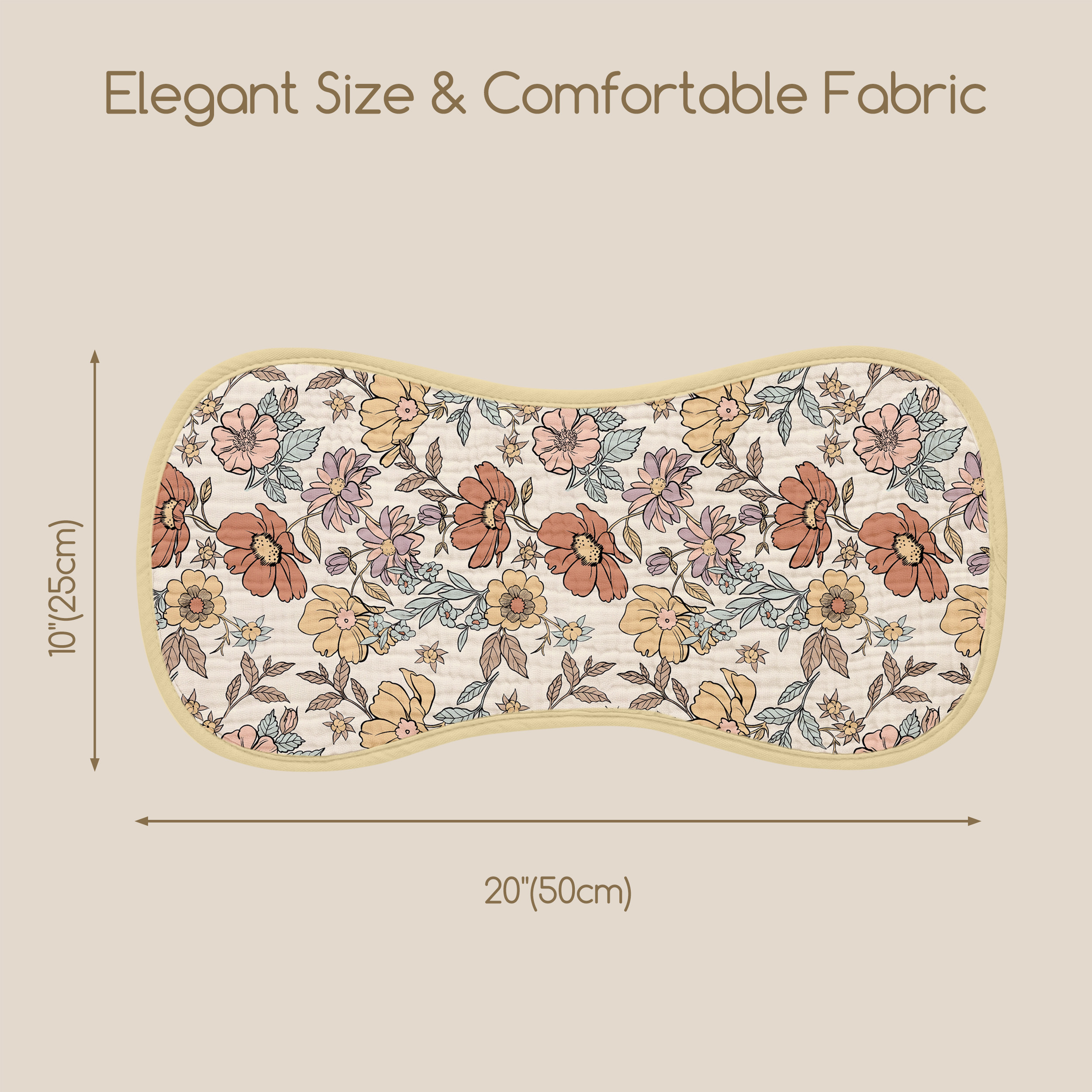 Organic Muslin Cotton Burp Cloths 6 Pack -  Vintage Floral Bloom