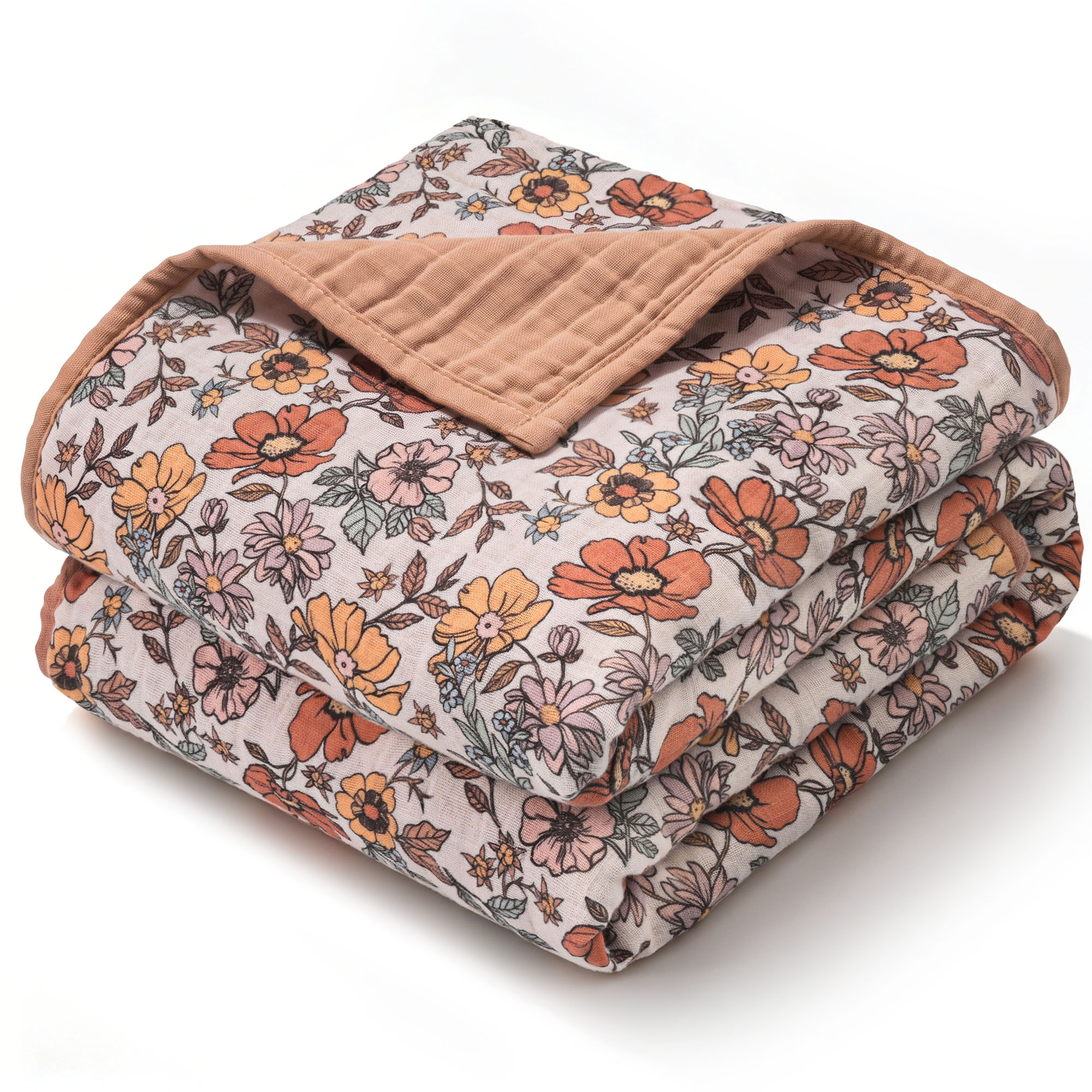 Muslin Swaddle Blankets 1-Pack | 31.5x43.3" | Vintage Floral  Bloom
