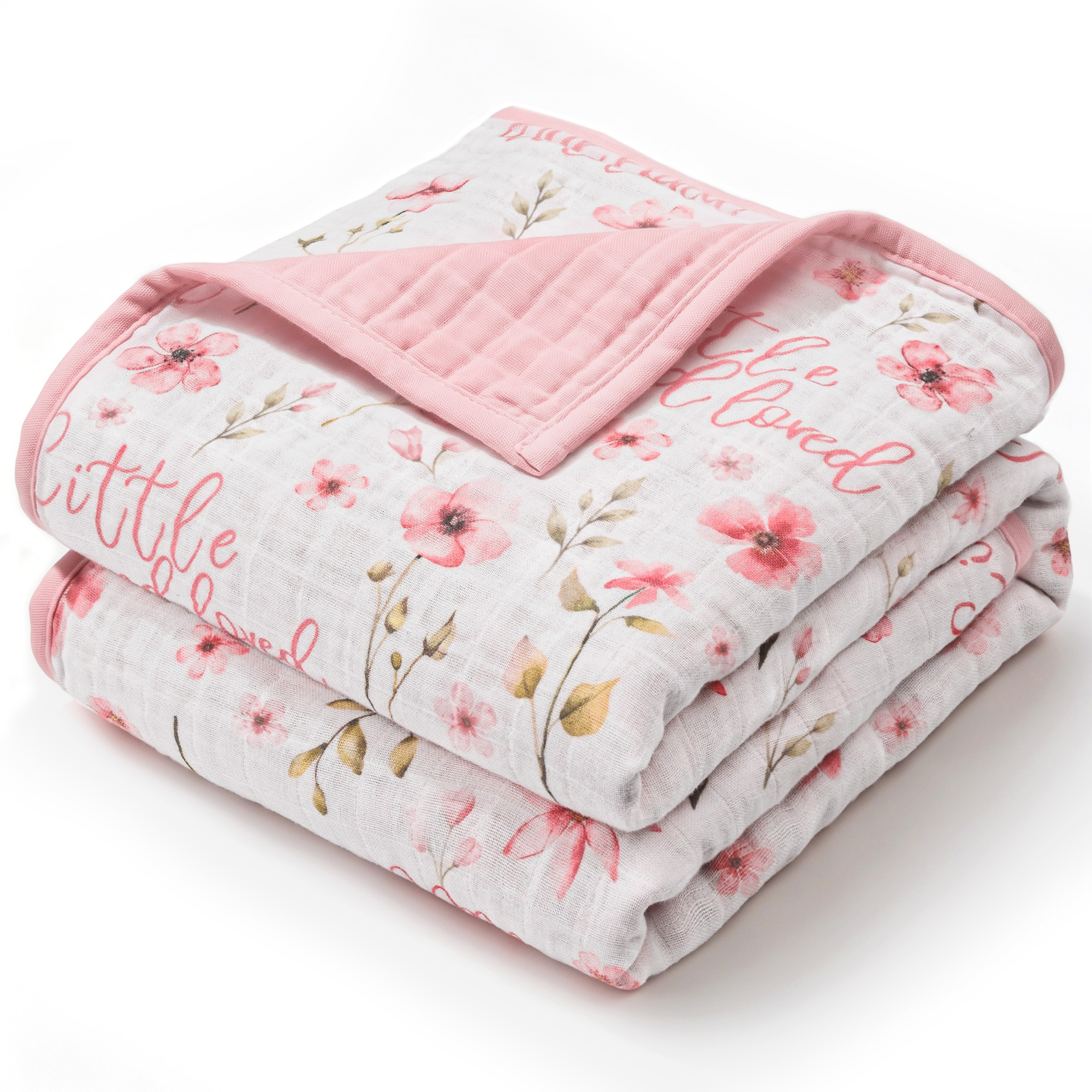 Muslin Swaddle Blankets 1-Pack | 31.5x43.3" | Blush Floral Love