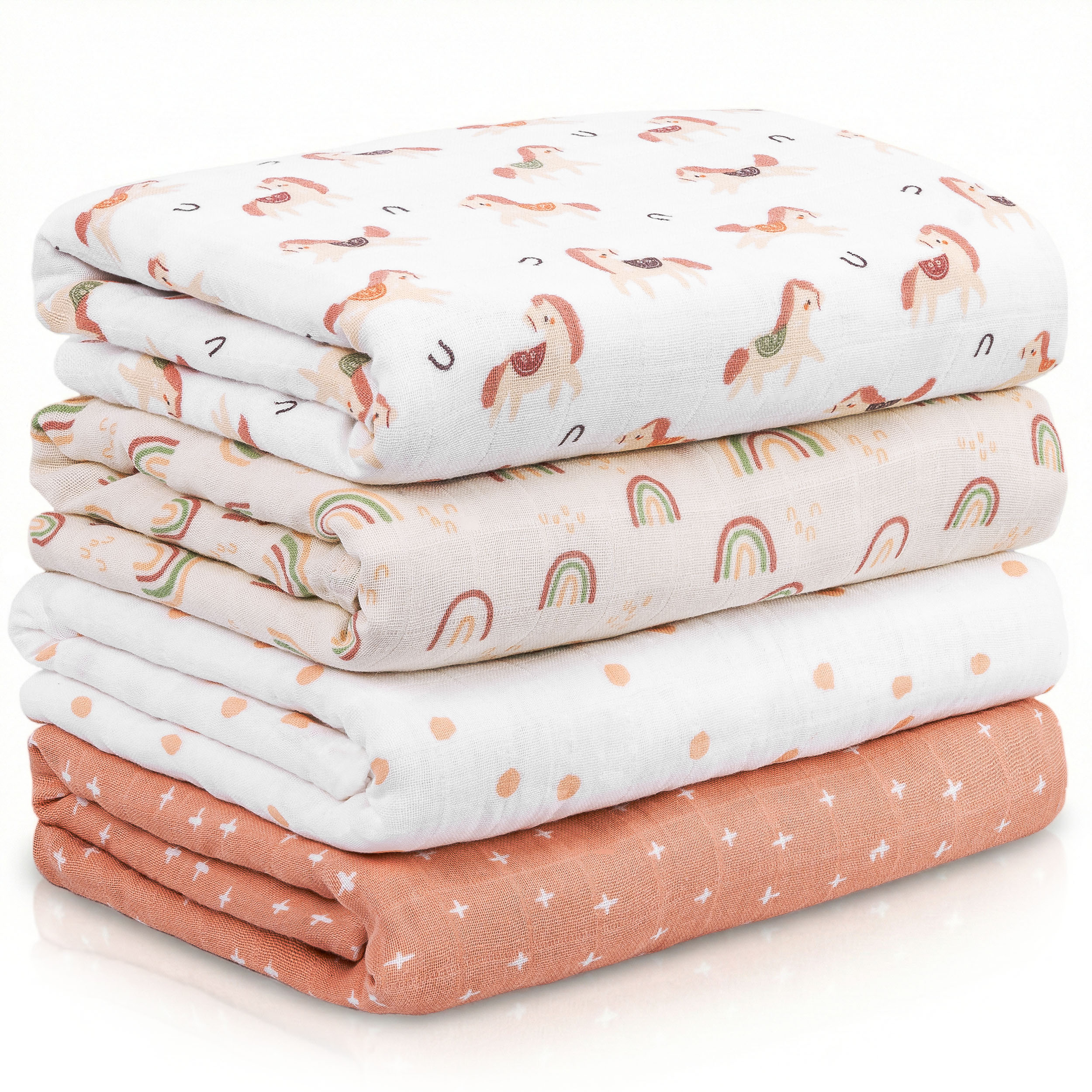 Muslin Swaddle Blankets 4-Pack | 31.5x43.3" | Cloudside Baby Dream