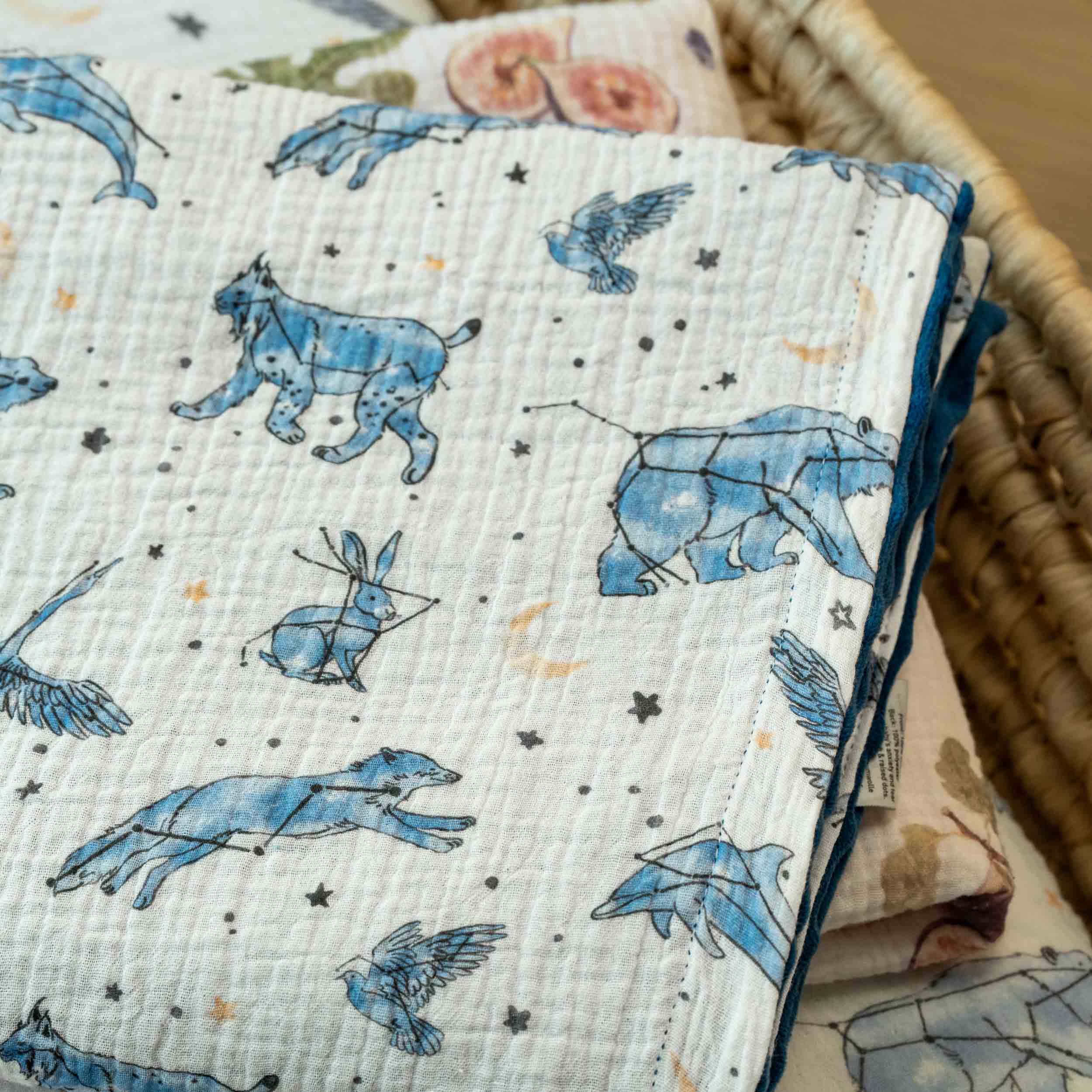 Star | Muslin and Fleece Plush Dot Blanket | 30''*40''