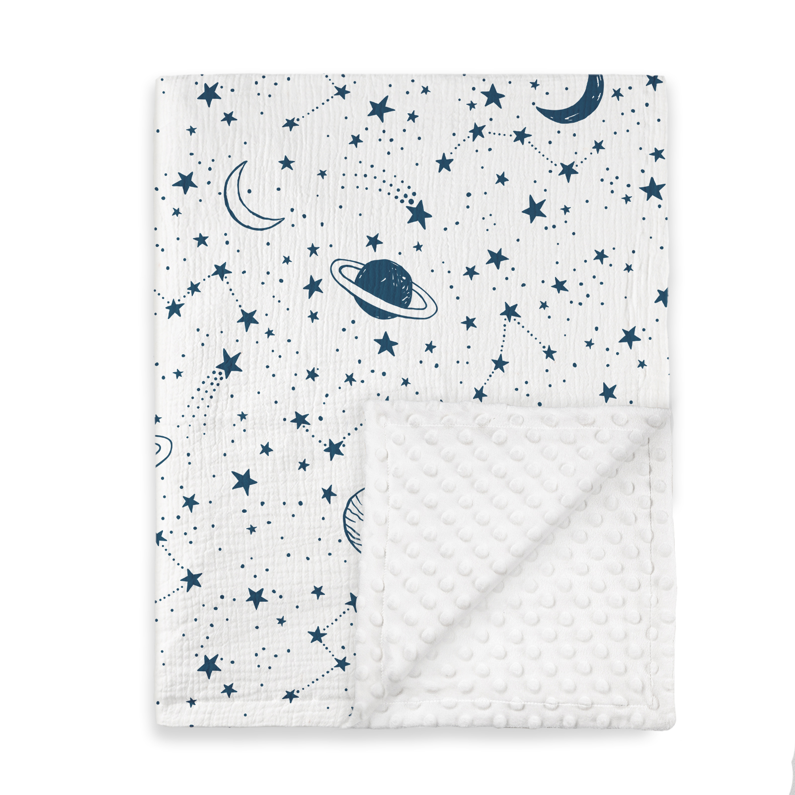 Planet | Muslin and Fleece Plush Dot Blanket | 30''*40''