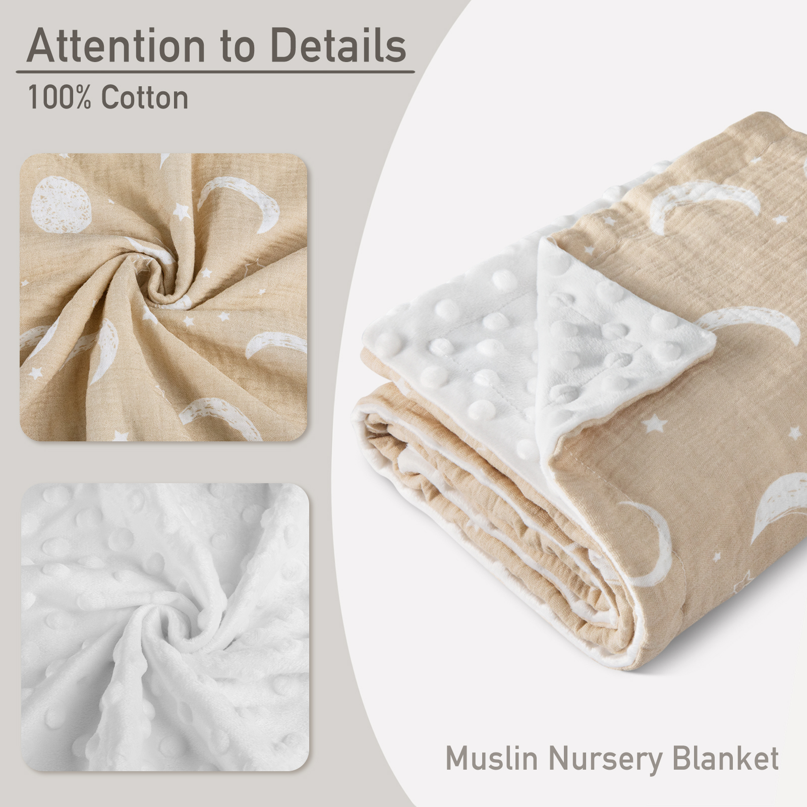 Starry | Muslin and Fleece Plush Dot Blanket | 30''*40''