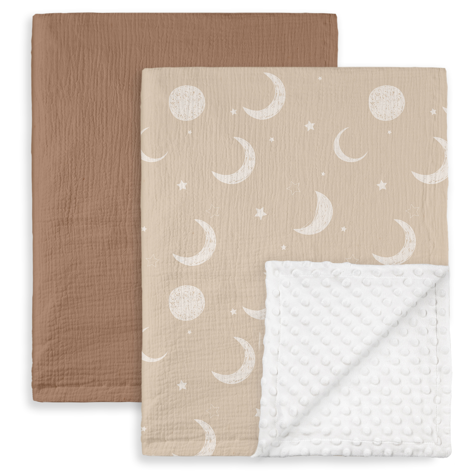 Starry | Muslin and Fleece Plush Dot Blanket | 30''*40''