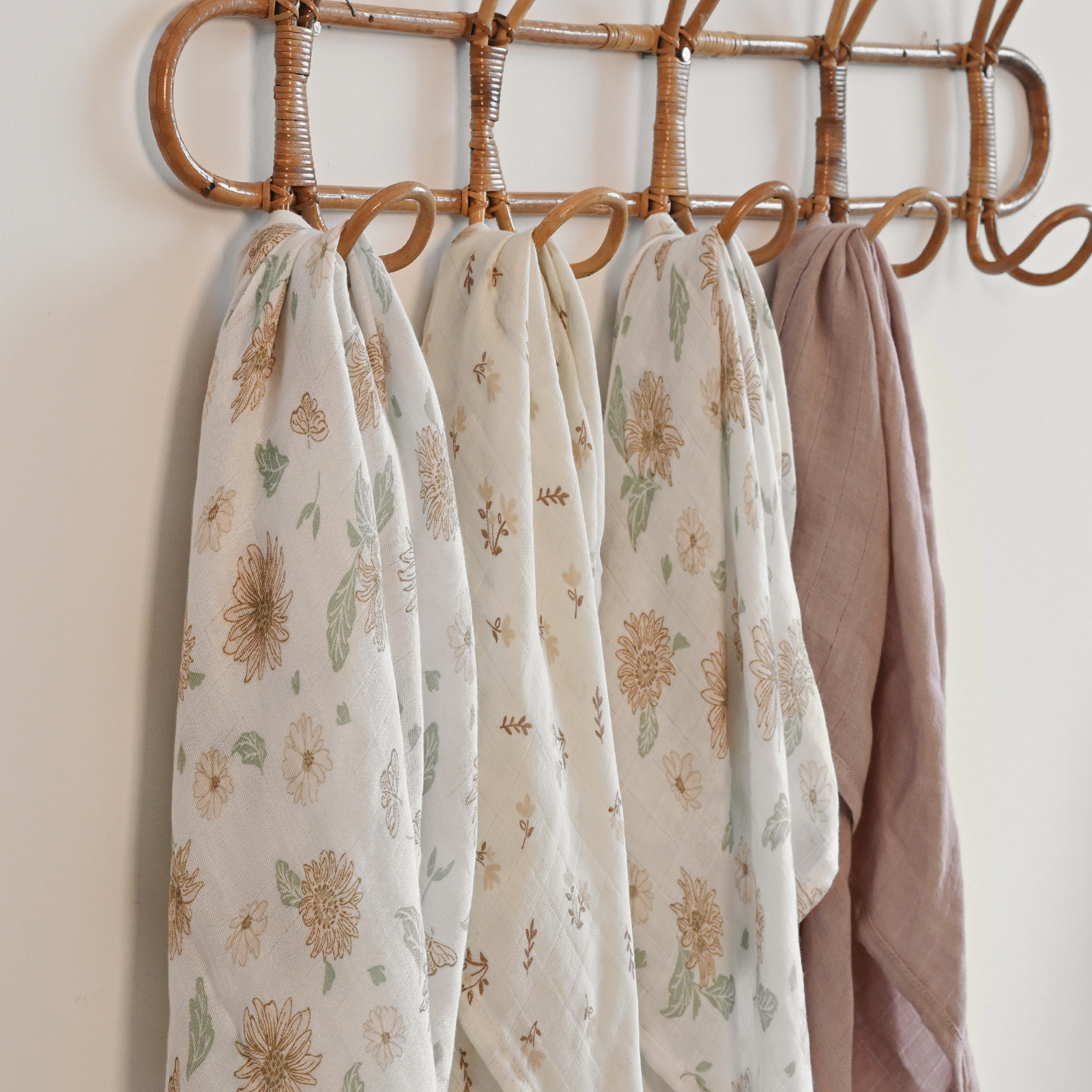 Muslin Swaddle Blankets 6-Pack | 27x27" | Sunflower