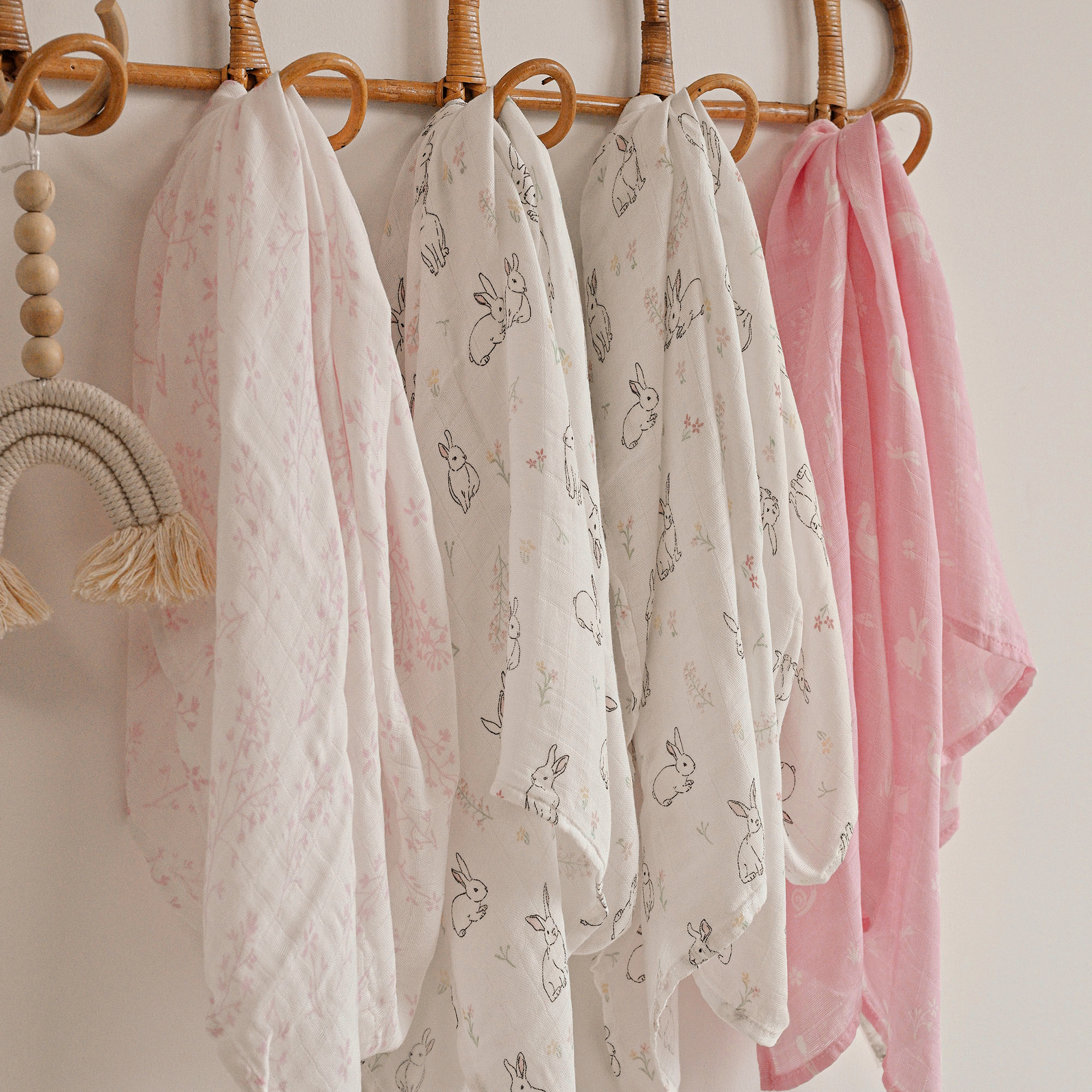 Muslin Swaddle Blankets 6-Pack | 27x27" | Looking for Spring