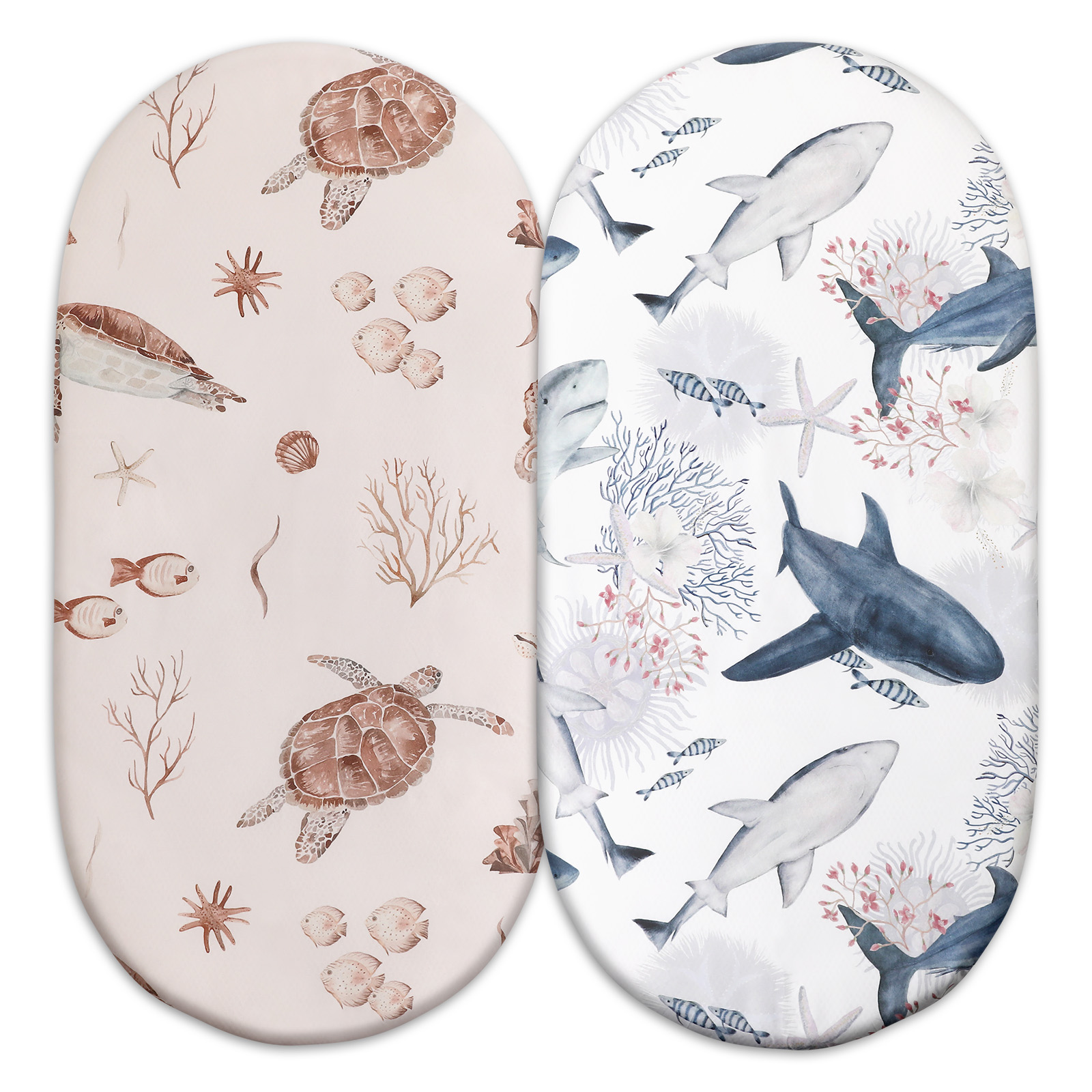 Sea Turtle | Soft Microfiber Fitted Change Pad Cover & Bassinet Sheets 2 Pack | 16*32''