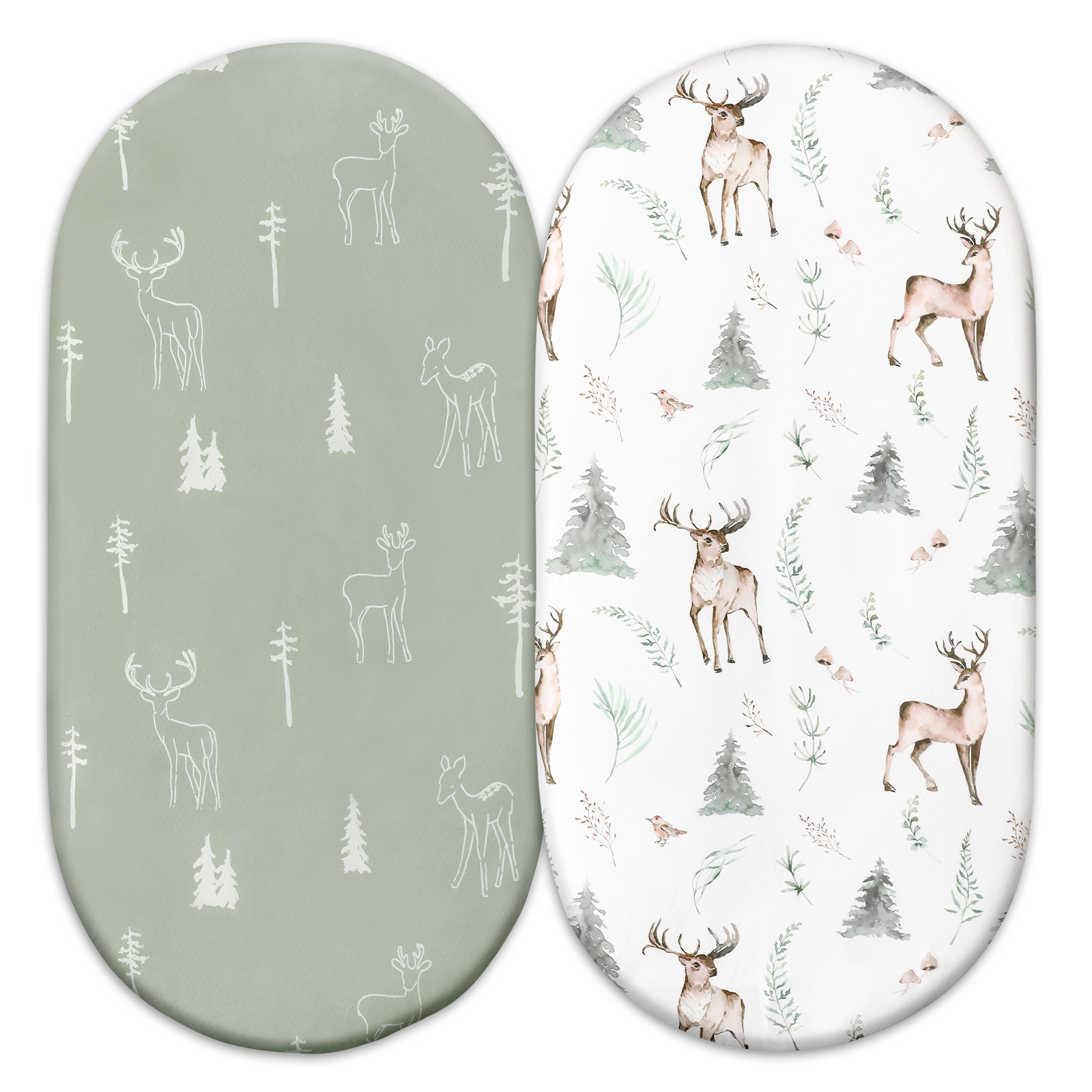 Reindeer | Soft Microfiber Fitted Change Pad Cover & Bassinet Sheets 2 Pack | 16*32''