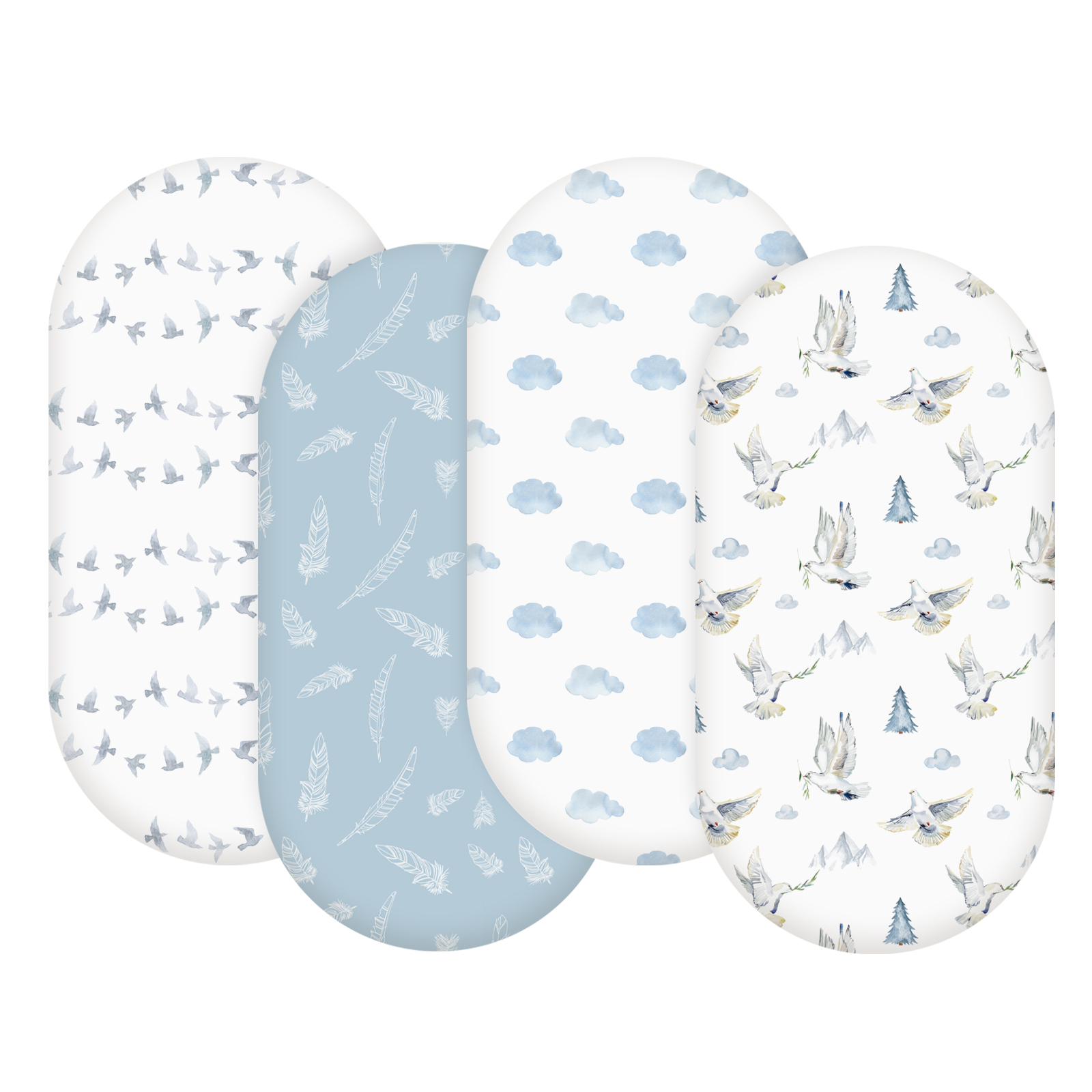 Pigeon | Soft Microfiber Fitted Change Pad Cover & Bassinet Sheets 4 Pack | 16''*32''
