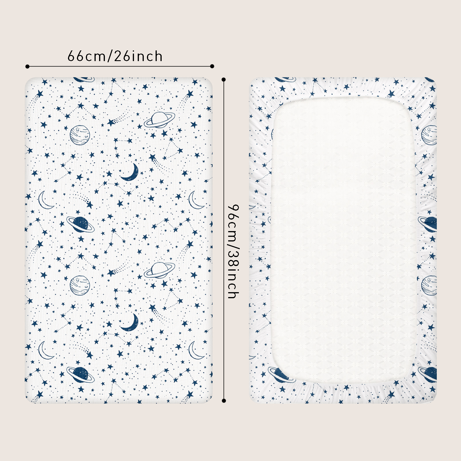 Planet | Muslin Bassinet Sheets 3-Pack | 38''*26''