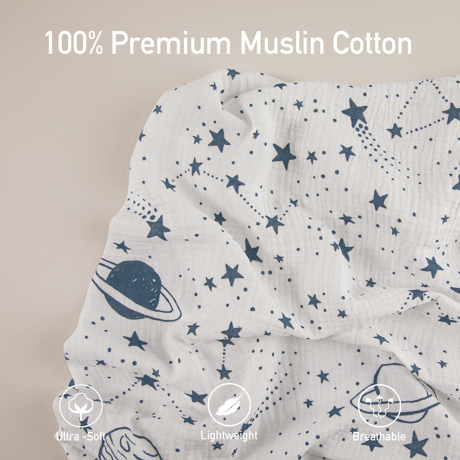 Planet | Muslin Bassinet Sheets 3-Pack | 38''*26''