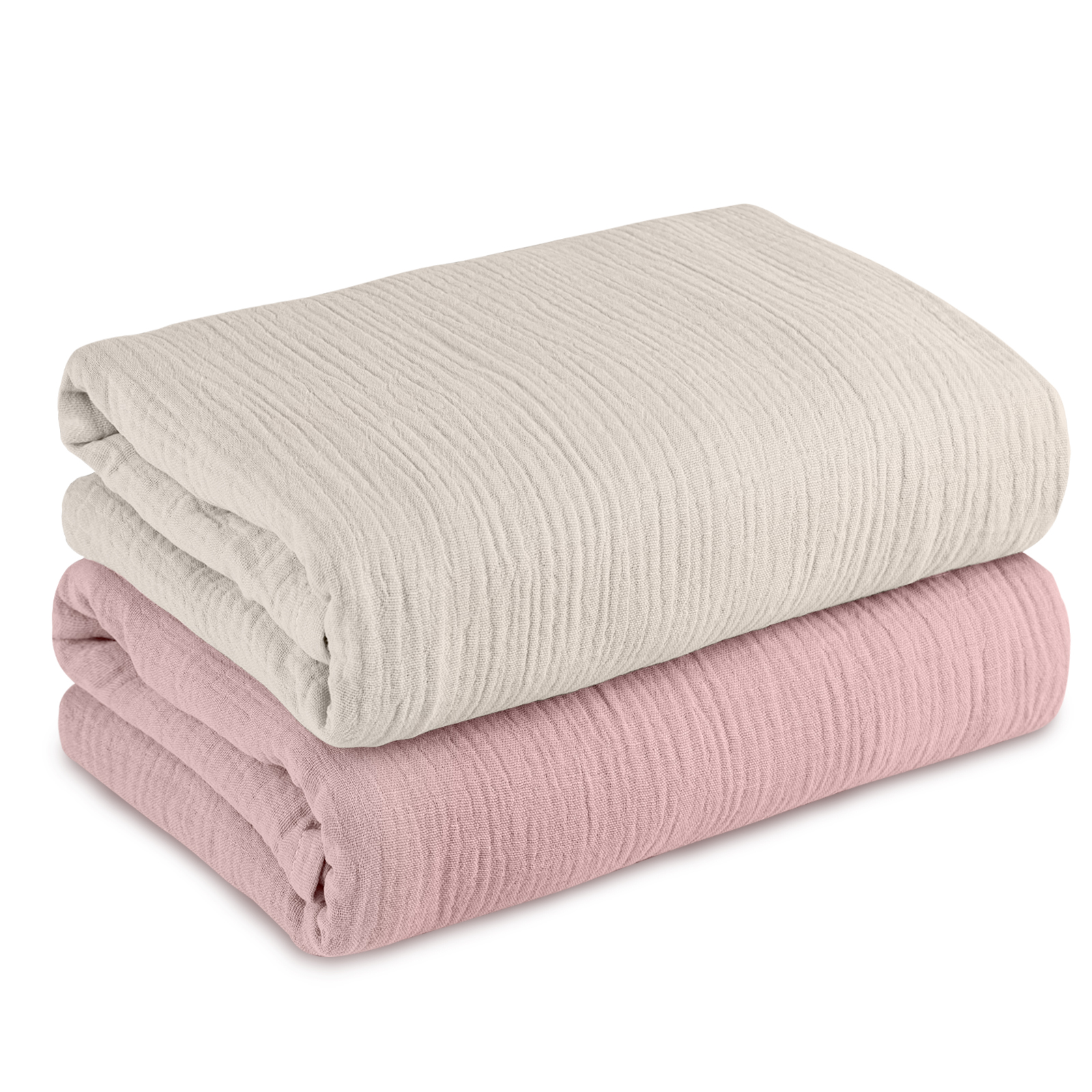Muslin Swaddle Blankets 2-Pack, 38"x40" - Peach