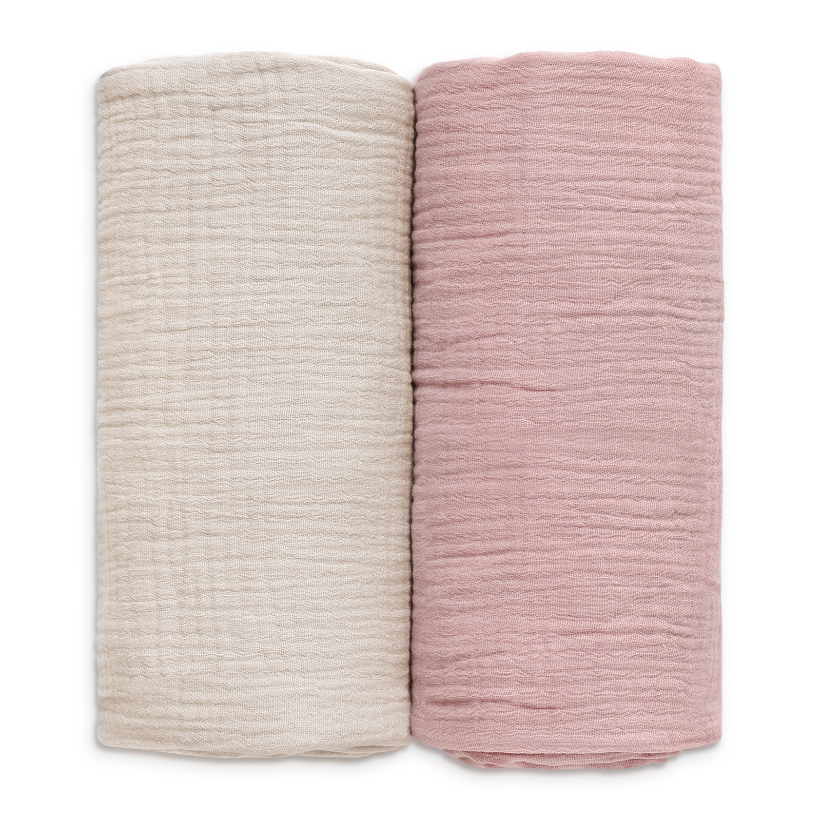 Muslin Swaddle Blankets 2-Pack | 38"x40" | Peach
