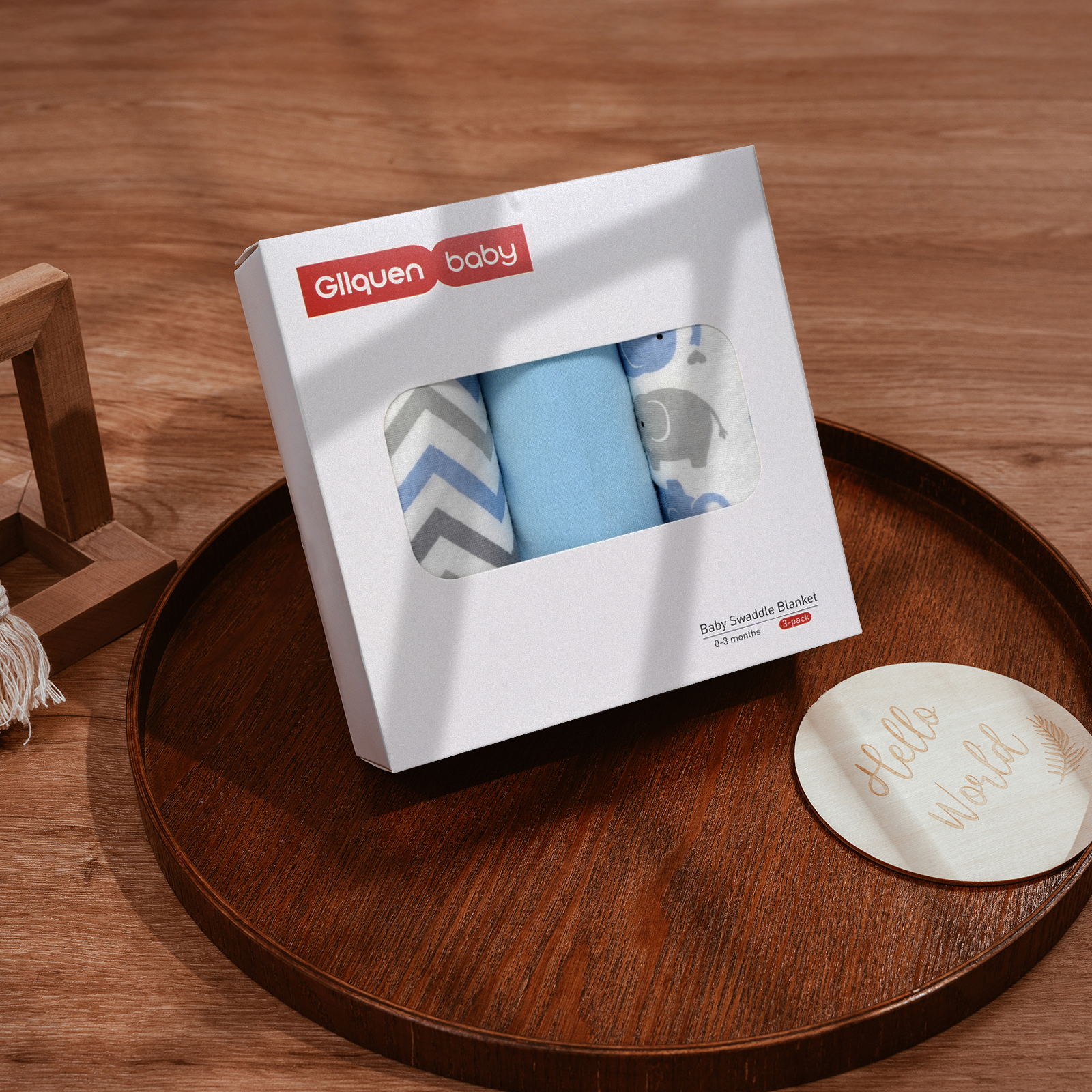 Blue | Gllquen baby Swaddle 0-3 Months 3 Pack