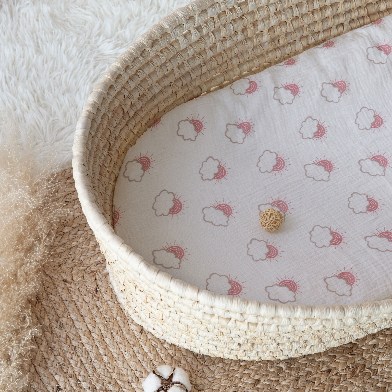 Sunlight | Muslin Bassinet Sheets 2-Pack | 33''*17'' | 100% Muslin Cotton