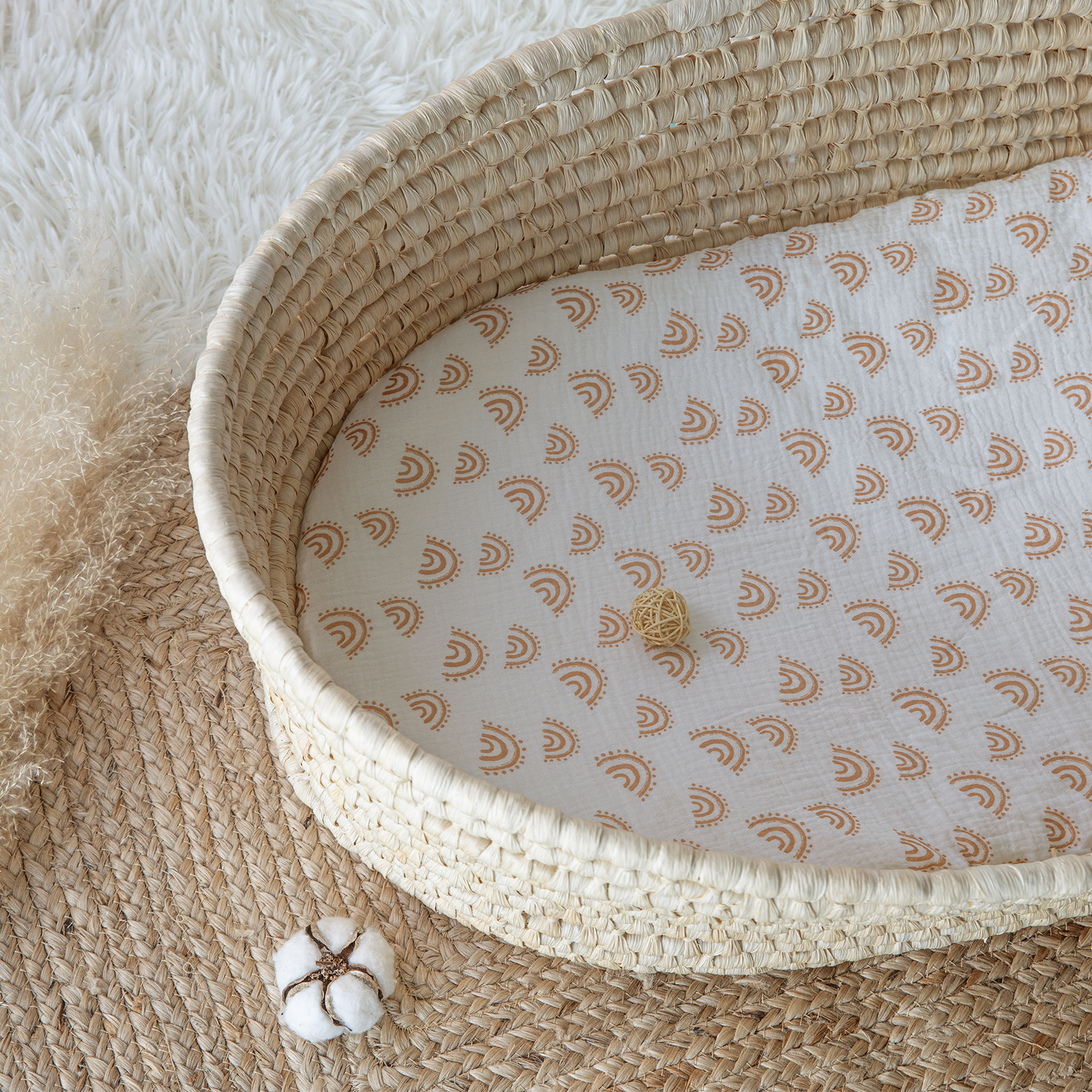 Glorious Rainbow | Muslin Bassinet Sheets 2-Pack | 33''*17'' | 100% Muslin Cotton