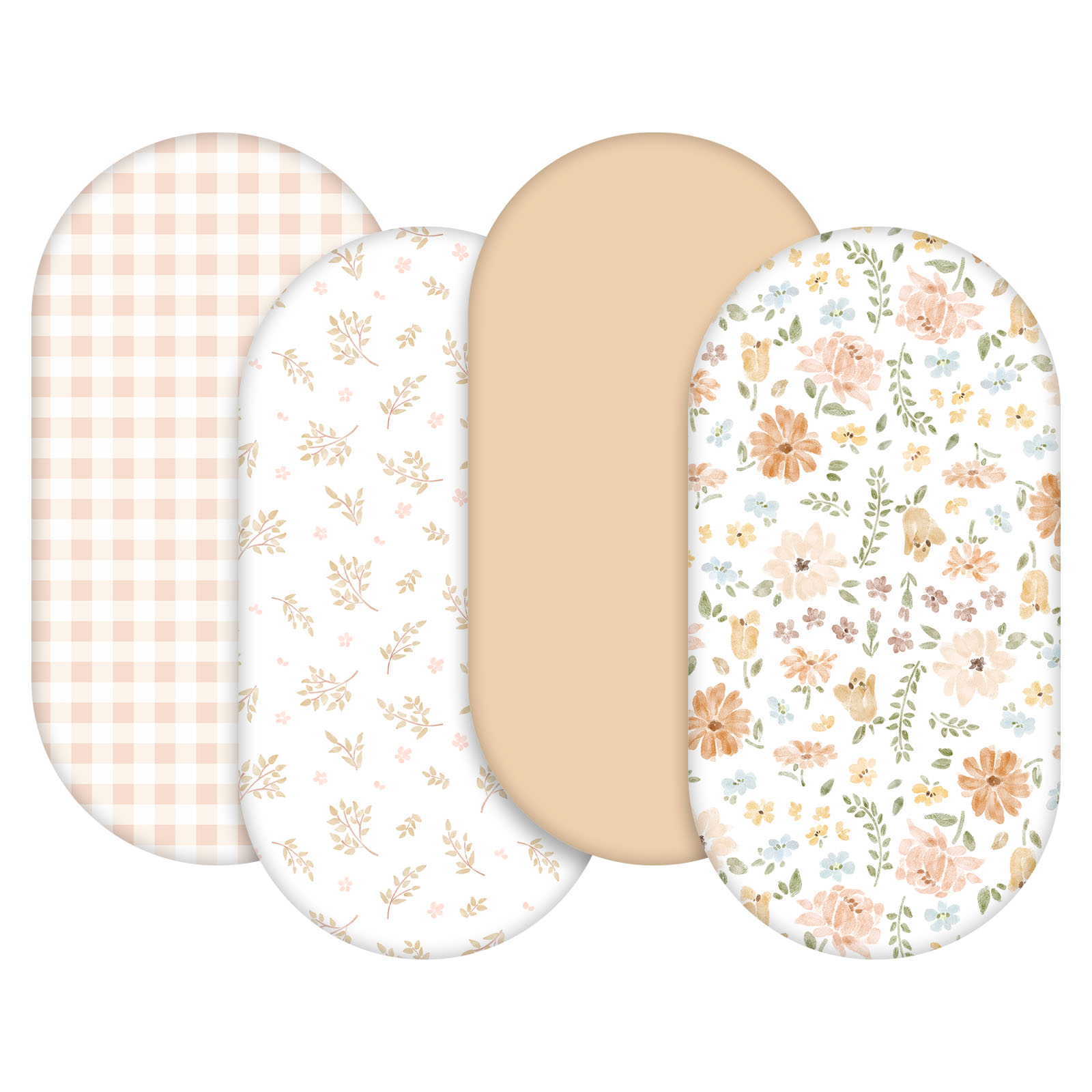 Pastoral Whispers | Soft Microfiber Fitted Change Pad Cover & Bassinet Sheets 4 Pack | 16''*32''