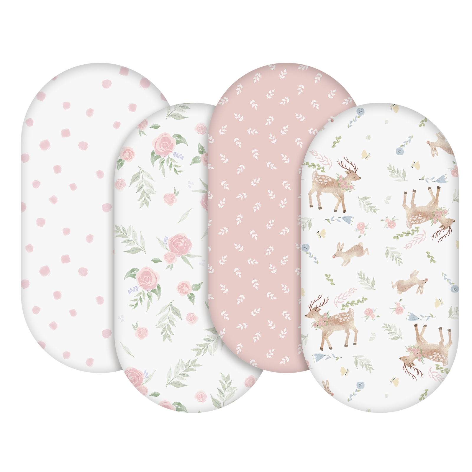 Deer & Rose | Soft Microfiber Fitted Change Pad Cover & Bassinet Sheets 4 Pack | 16''*32''