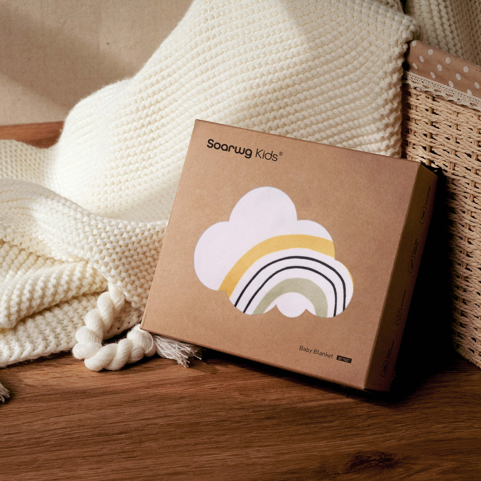 Colorful Elephant | Gllquen baby Fleece Plush Dot Blanket | 30''*40''