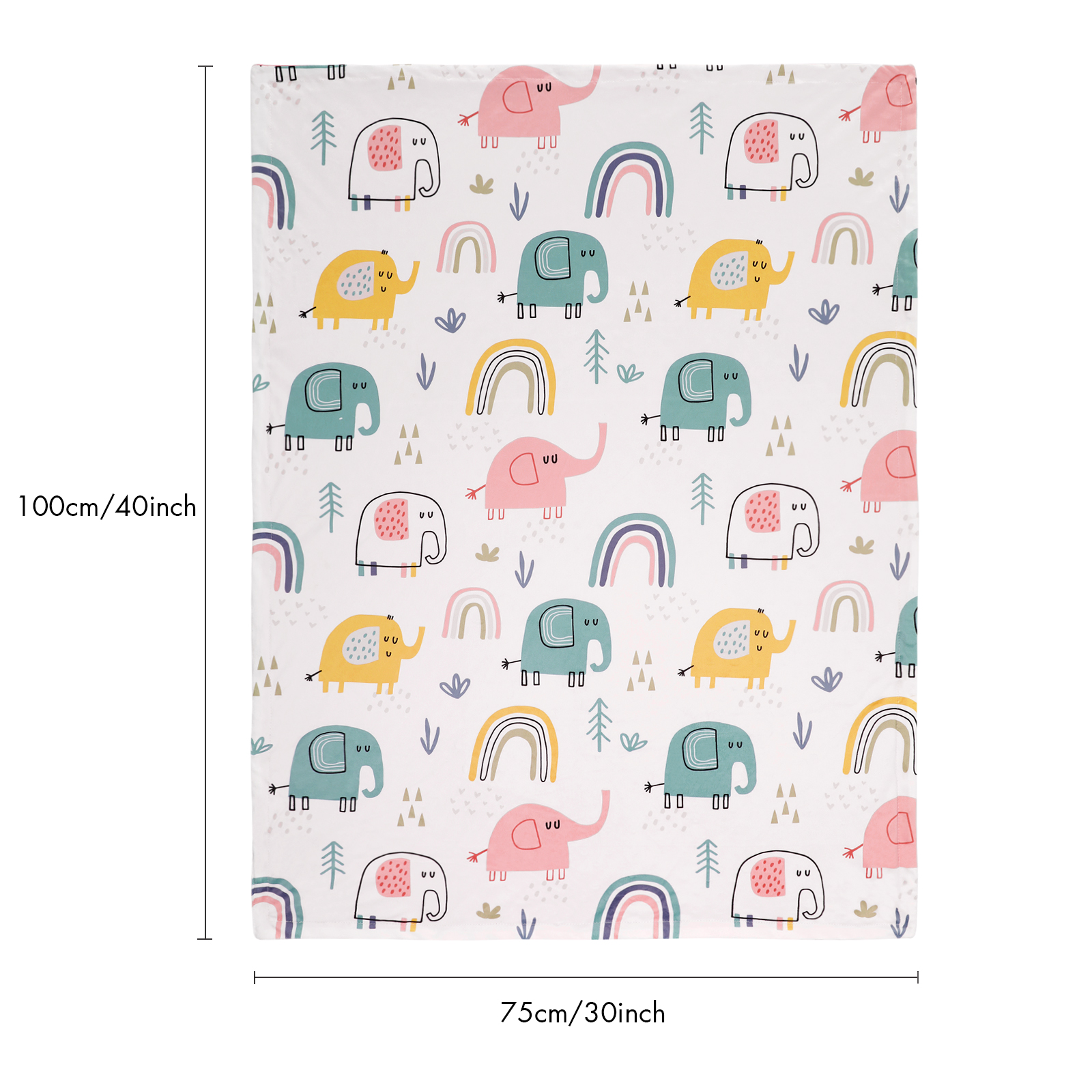 Colorful Elephant | Gllquen baby Fleece Plush Dot Blanket | 30''*40''